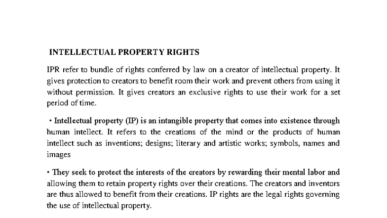 IPR 101: Understanding Intellectual Property Rights and Their ...