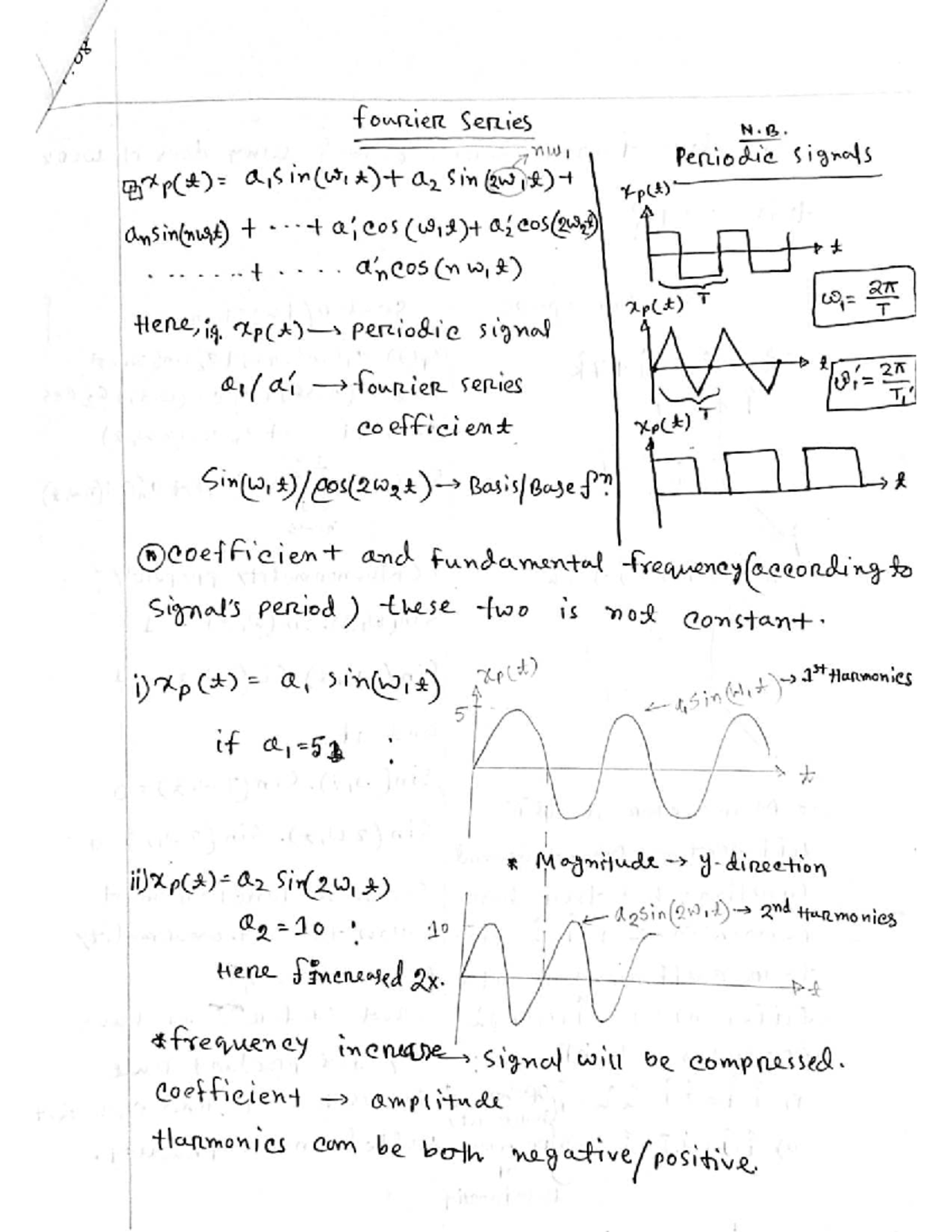 221 Midterm Notes - Fourier Series and Periodic Signals - Studocu
