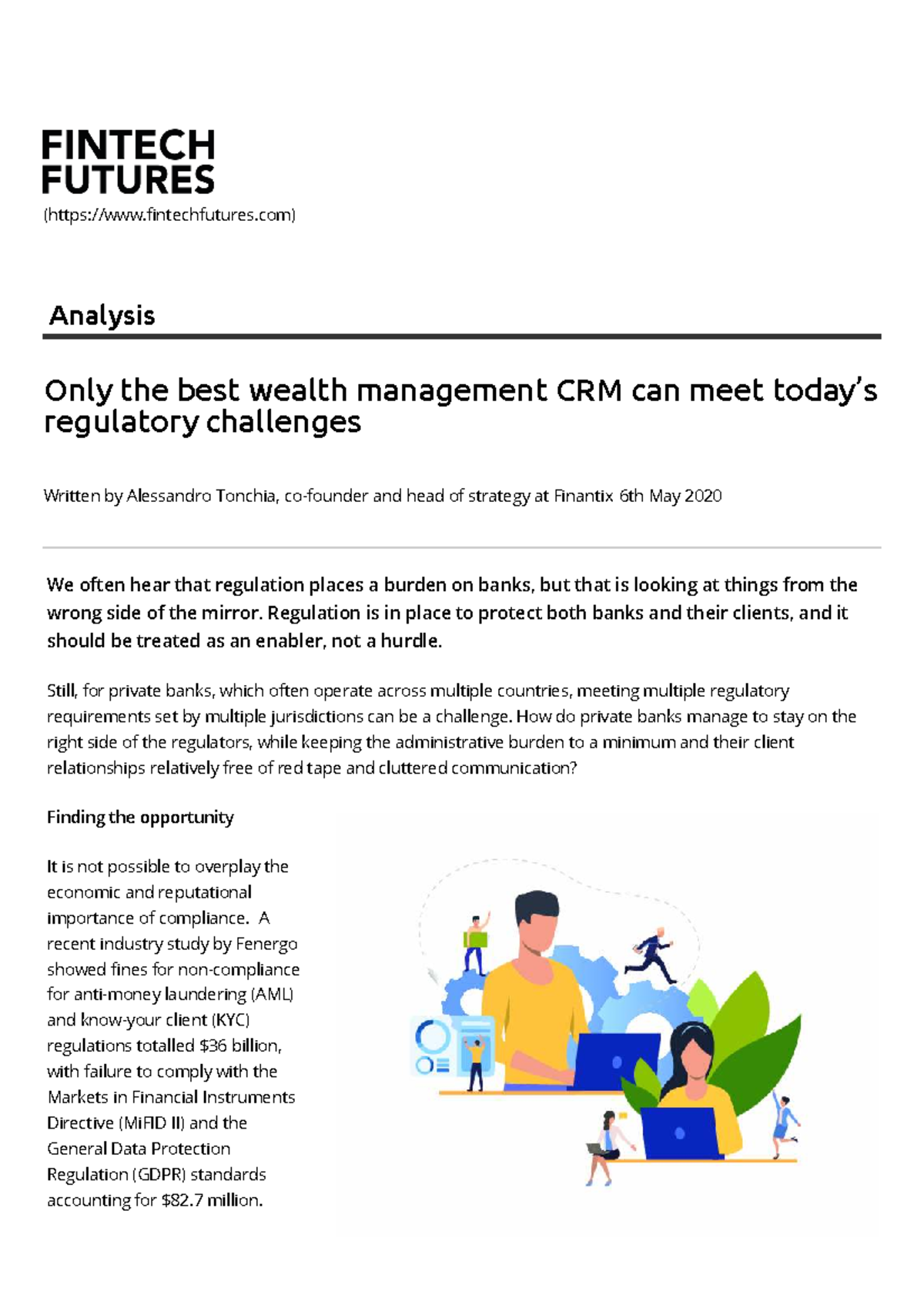 Wealth Management CRM & Regulatory Challenges - Fin Tech Futures - Studocu