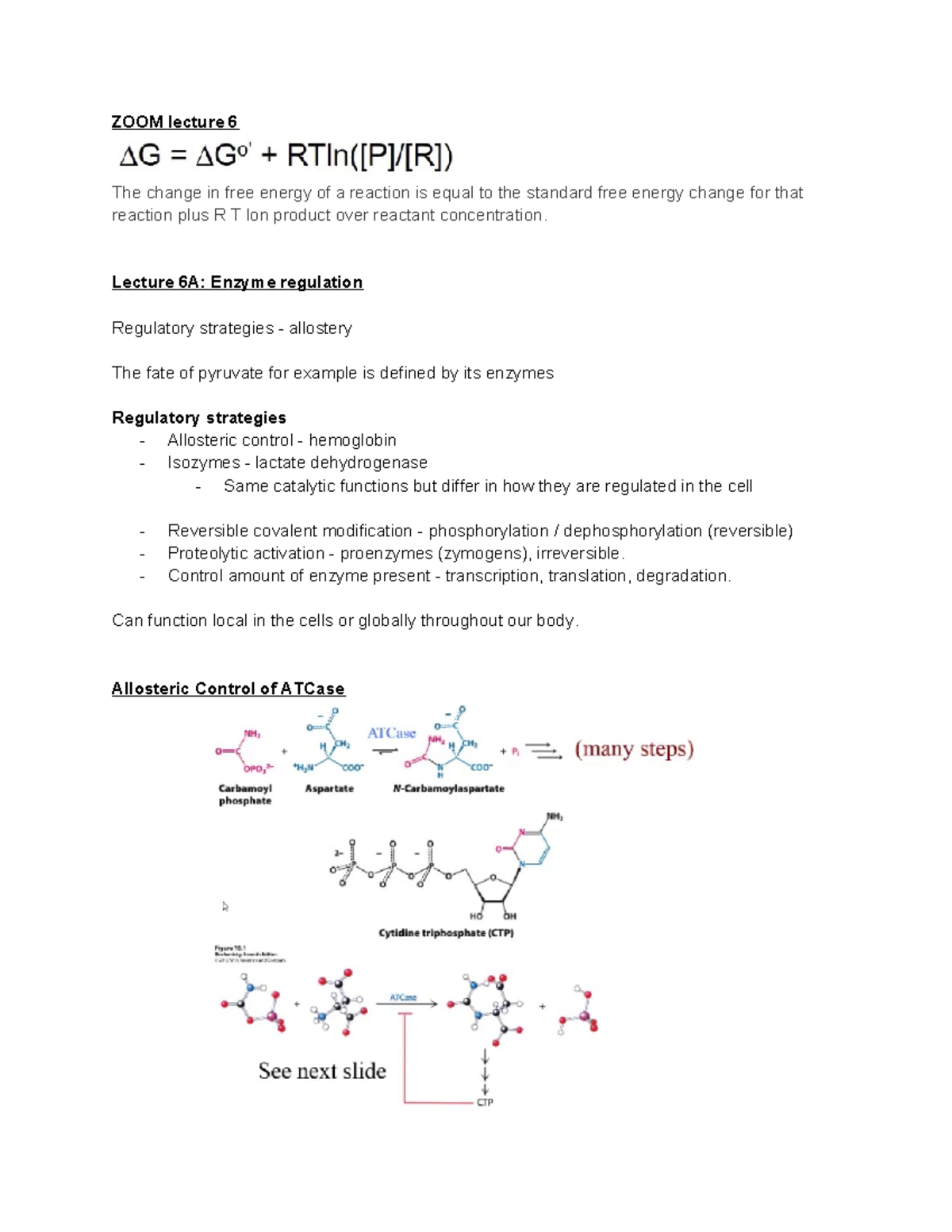 Biochem 101: Lec 6-7 Final Review on Enzyme Regulation & Metabolism ...
