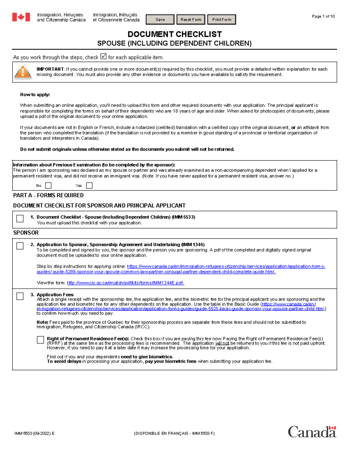 IMM 5533E - Spouse Sponsorship Document Checklist Guide - Studocu