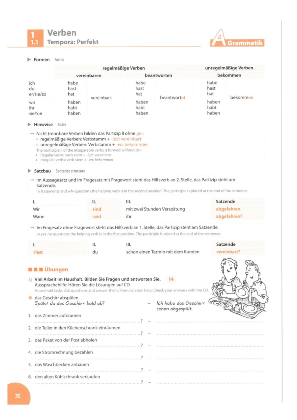 Perfekt und Trennbare Verben A1.1: Grammatik und Übungen - Studocu