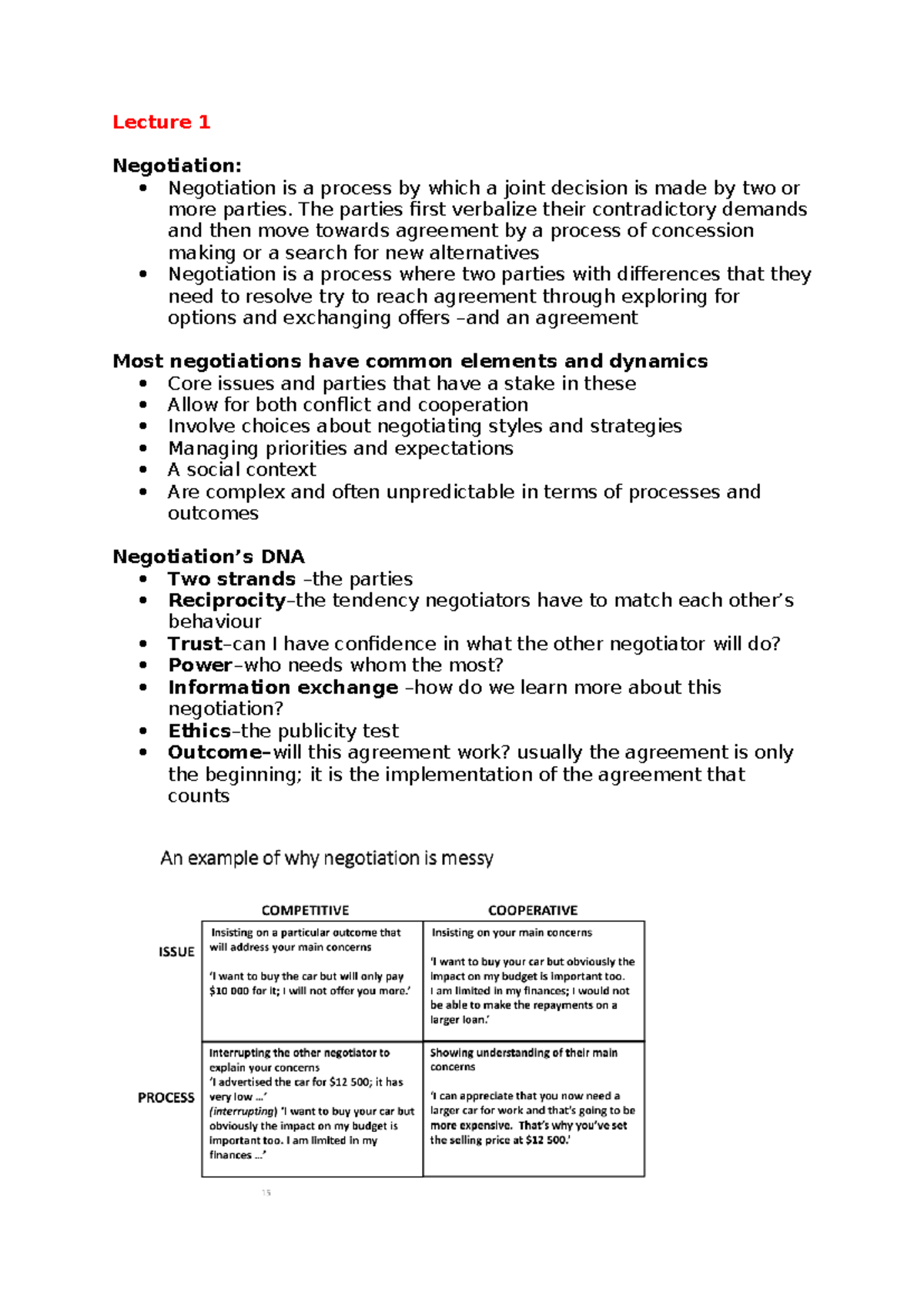 Negotiation Strategies and Concepts: Lecture Notes (Course Code: NGT101 ...