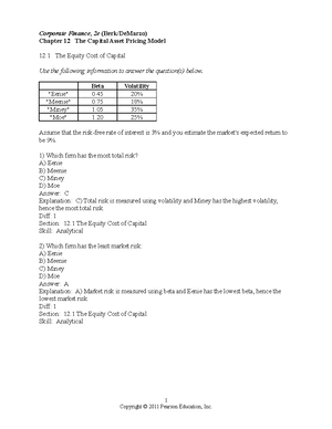 Summary - Chapter 12 - Chapter 12: Estimating the Cost of Capital 1 ...