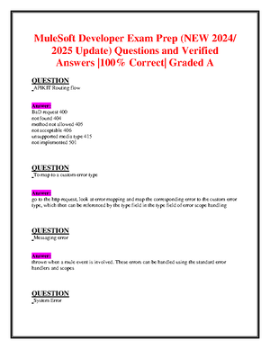 MuleSoft Certified Developer Exam Questions & Answers (2024/2025) - Studocu