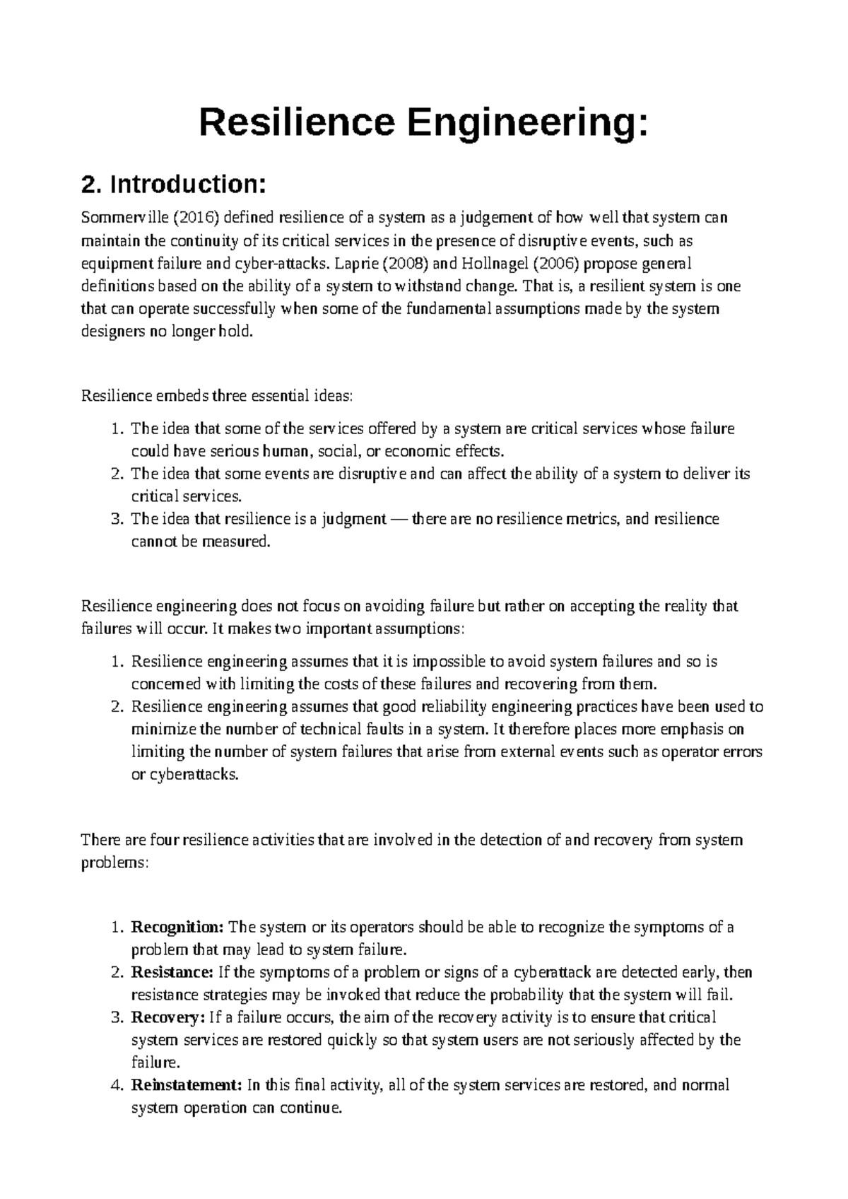 Resilience Engineering: An Overview of Software Reuse Strategies - Studocu
