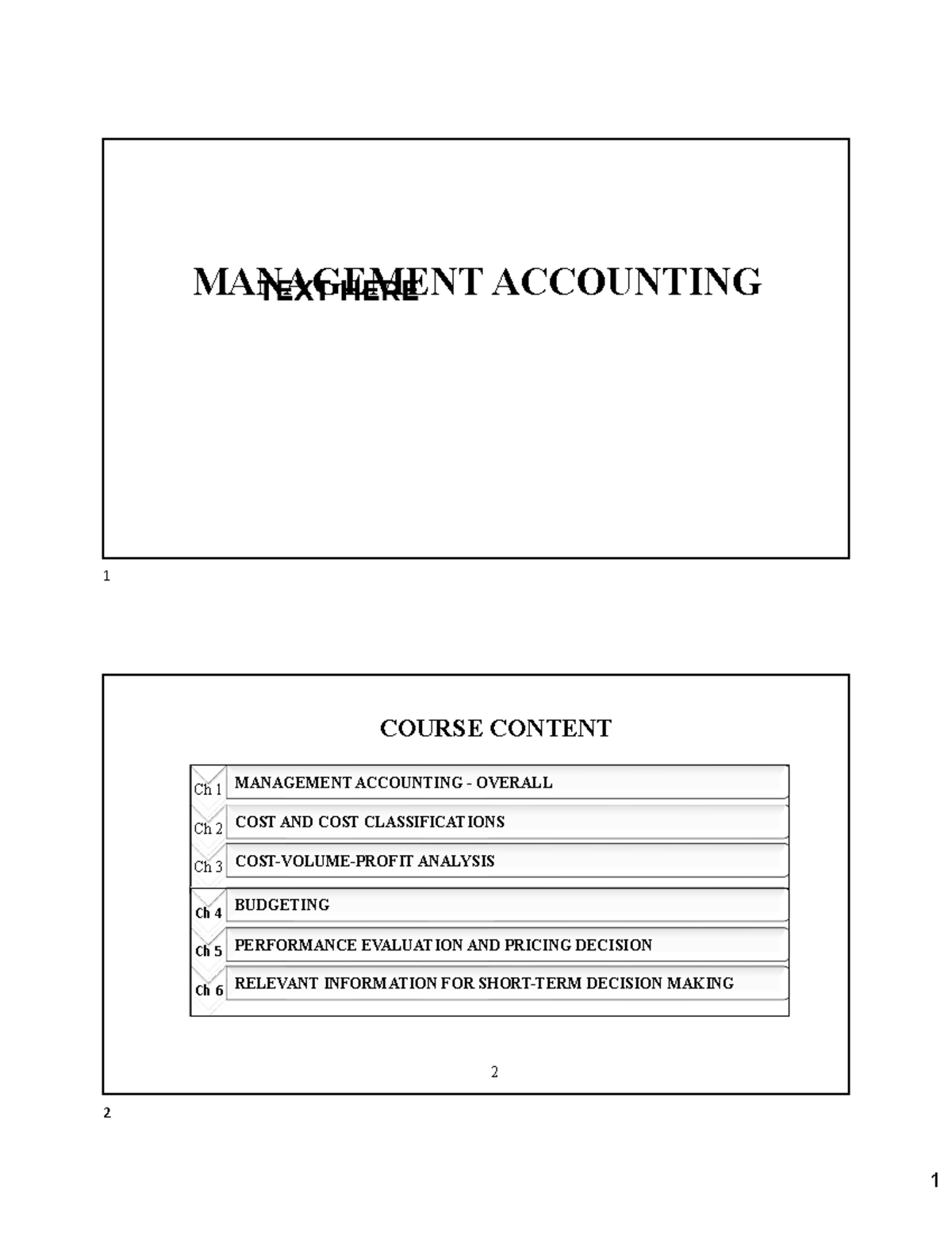 Managerial Accounting Course Overview and Key Concepts - Studocu