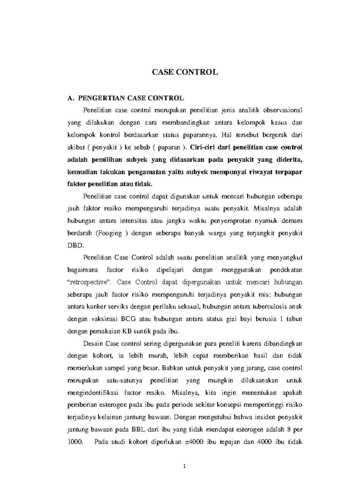 Metode Penelitian Kuantitatif: Pembahasan CASE Control - Studocu