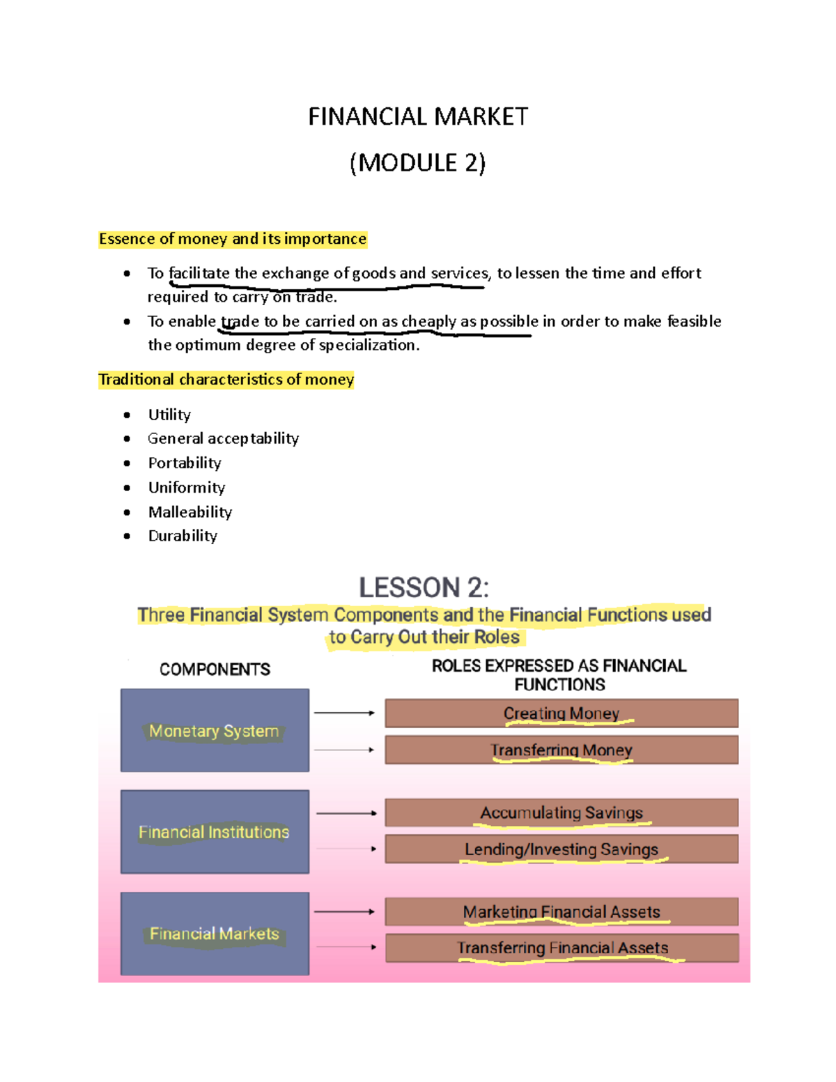 Financial Market ( Module 2) - FINANCIAL MARKET (MODULE 2) Essence of ...