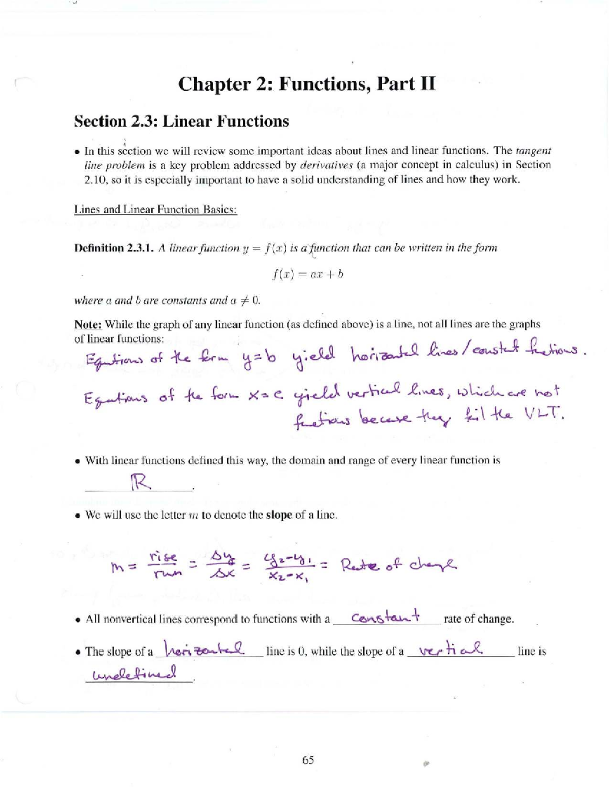 Chapter 2: Functions, Part II - Linear Functions - Studocu