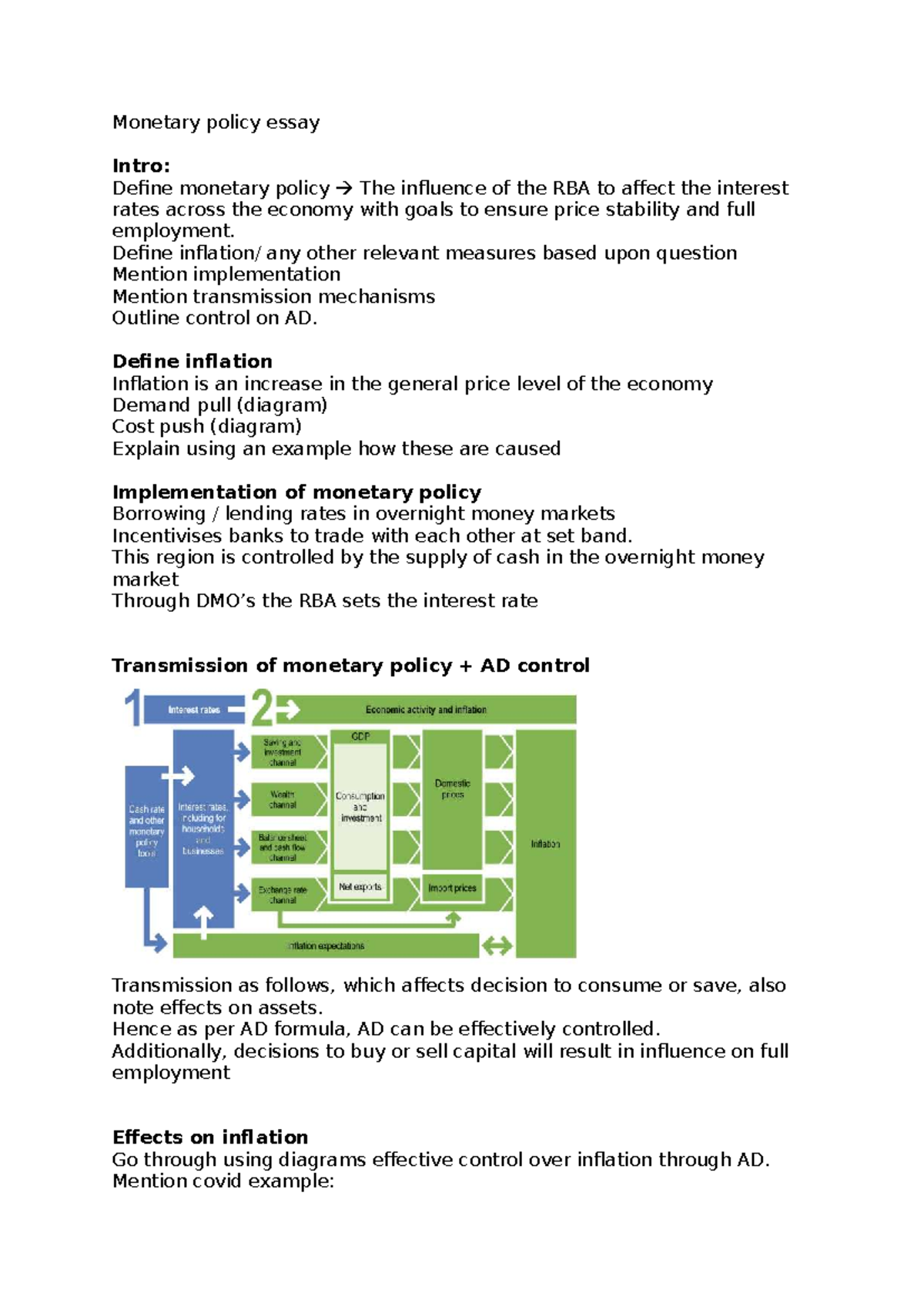 Monetary Policy Essay: RBA's Role in Interest Rates & Inflation Control ...