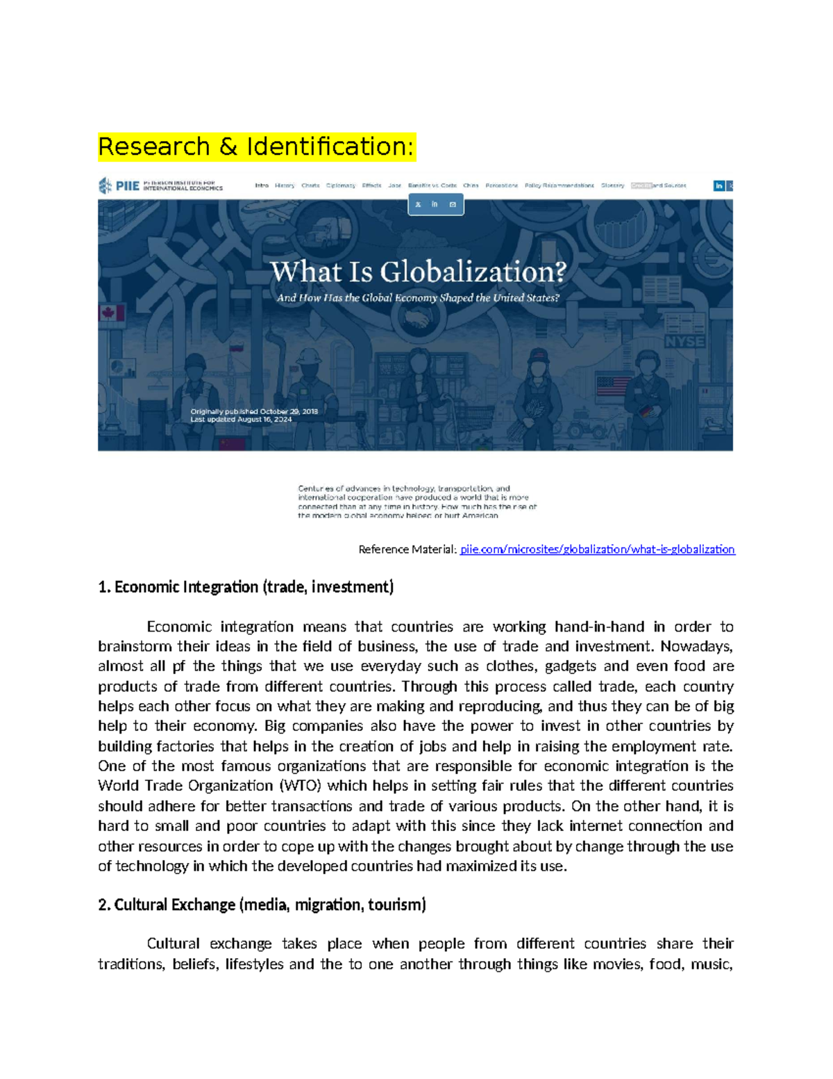 Globalization Insights: Economic, Cultural, and Environmental ...