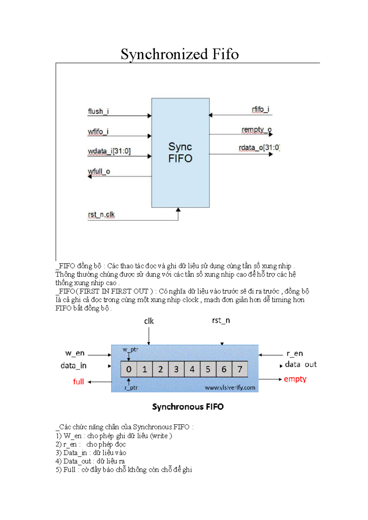 Synchronized FIFO (C3): Đọc và Ghi Dữ Liệu với Tần Số Xung Nhịp - Studocu