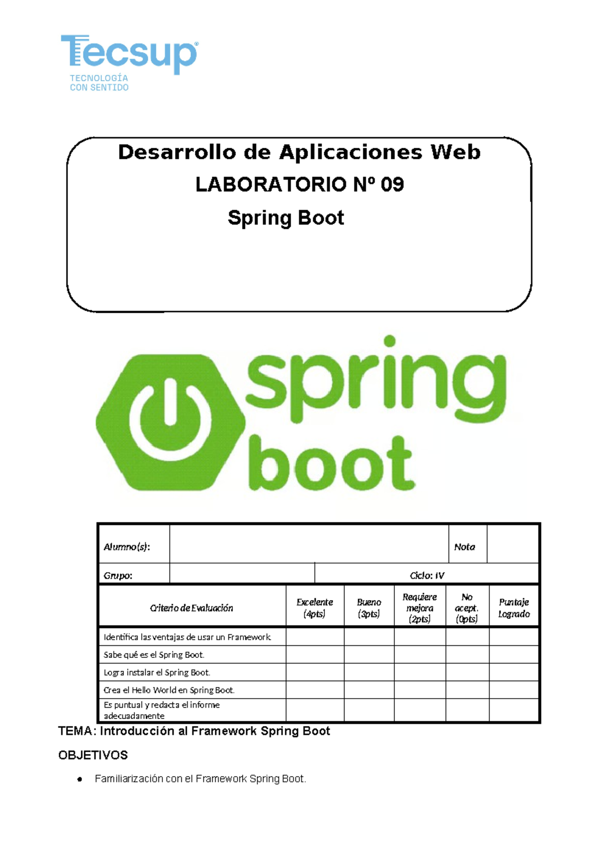 Práctica S9: Introducción a Spring Boot en Desarrollo Web - Studocu