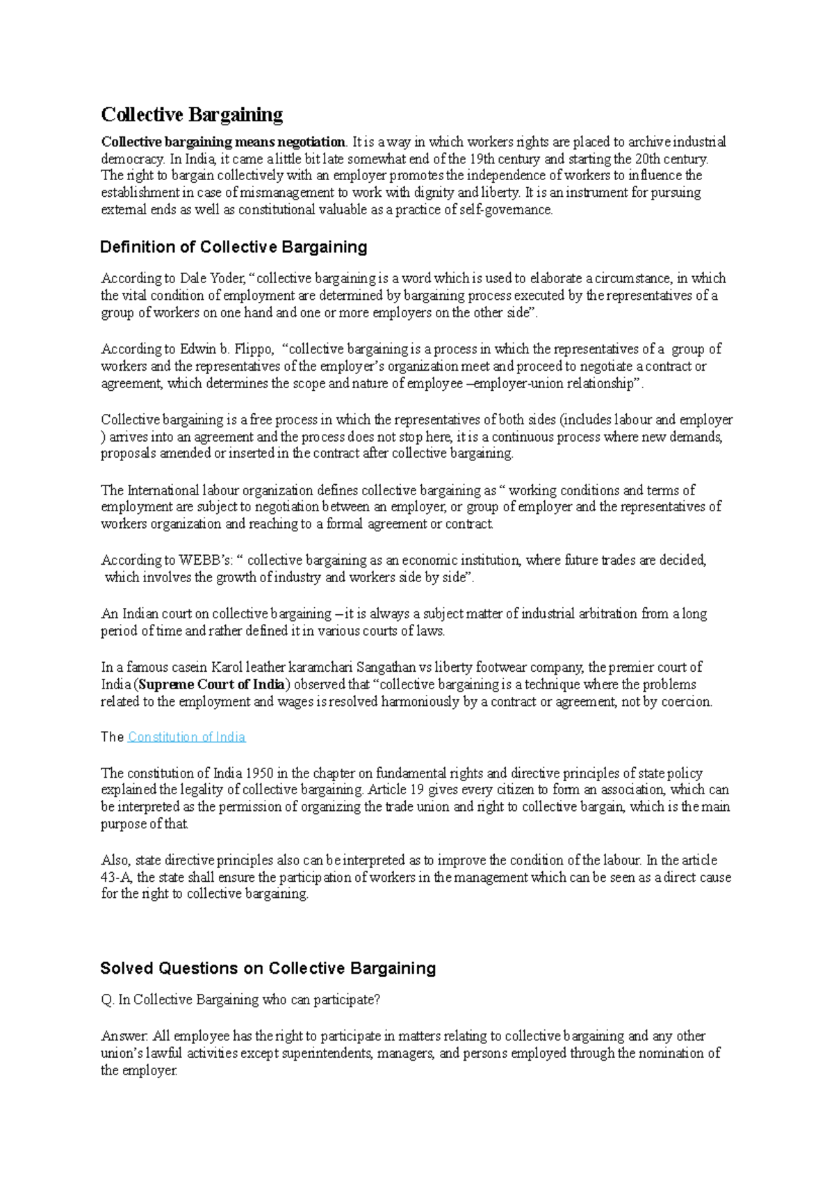 Collective Bargaining: Understanding Terms, Principles, and Legal ...