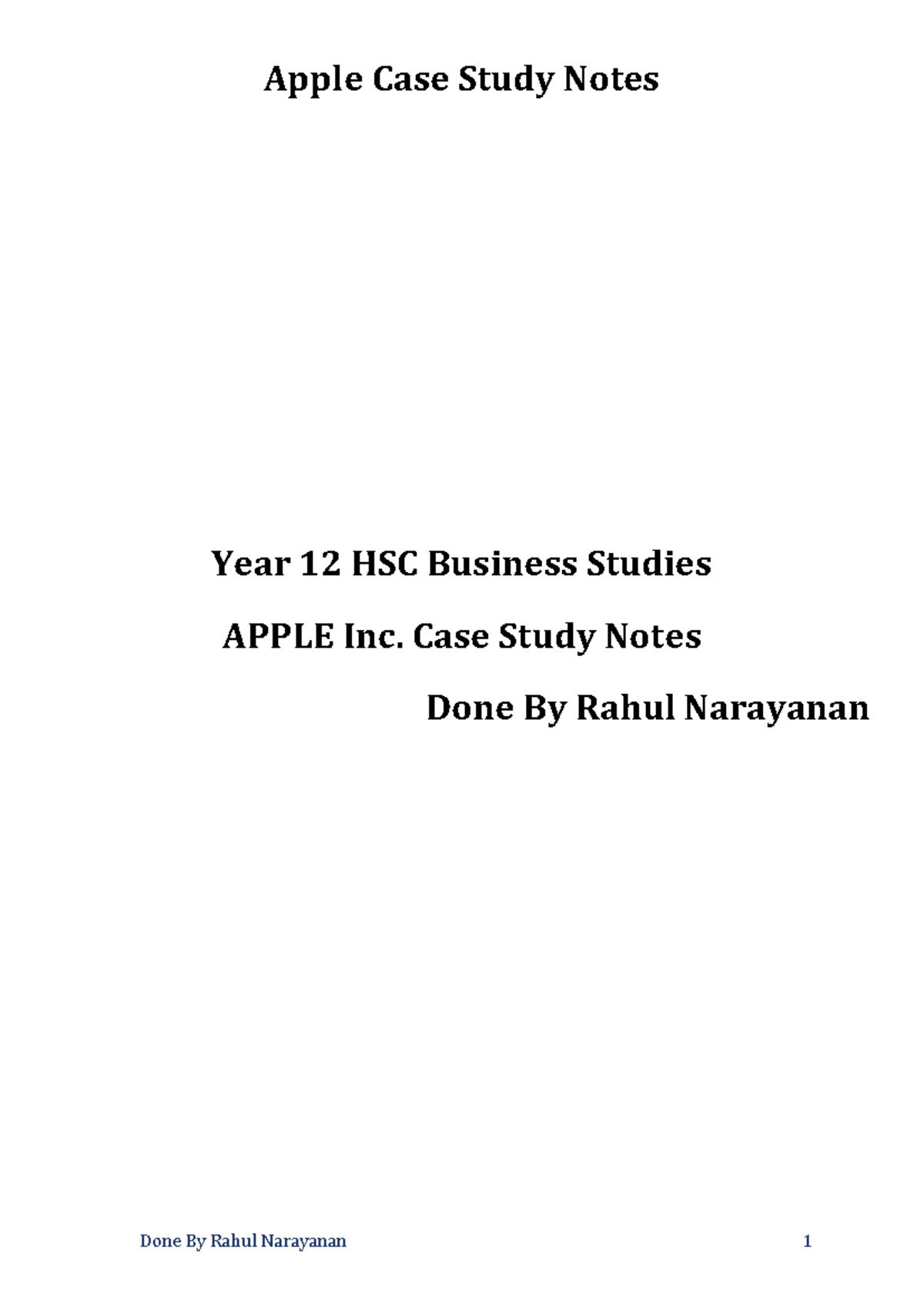 Year 12 HSC Business Studies Apple Case Study Notes - Year 12 HSC ...