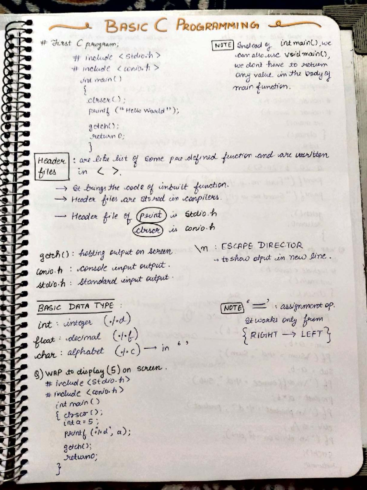 Chapter 1 c - asdfaqdef - BASIC C PROGRAMMING First C NOTE Instead of ...