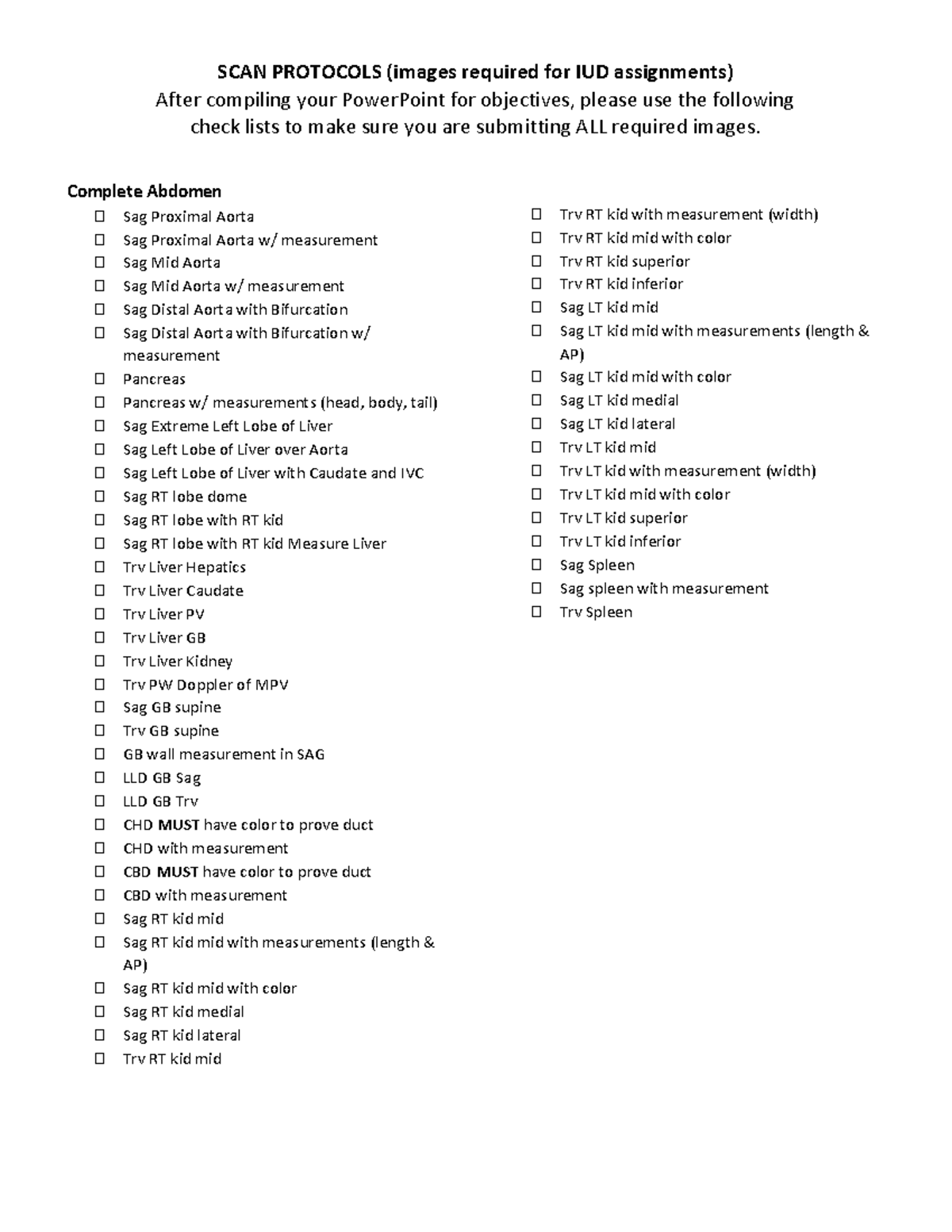 Objective Protocols for IUD Assignments (SCAN) - Studocu