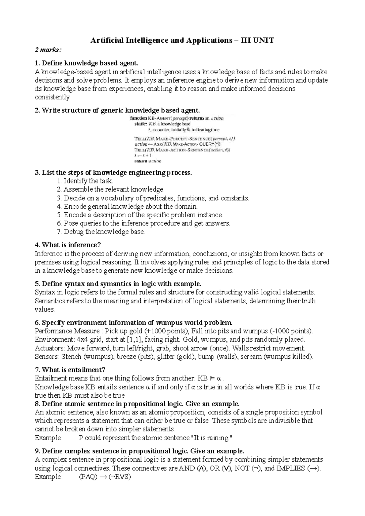 AI - III UNIT - Unit 3 Notes for BCA Course on Artificial Intelligence ...