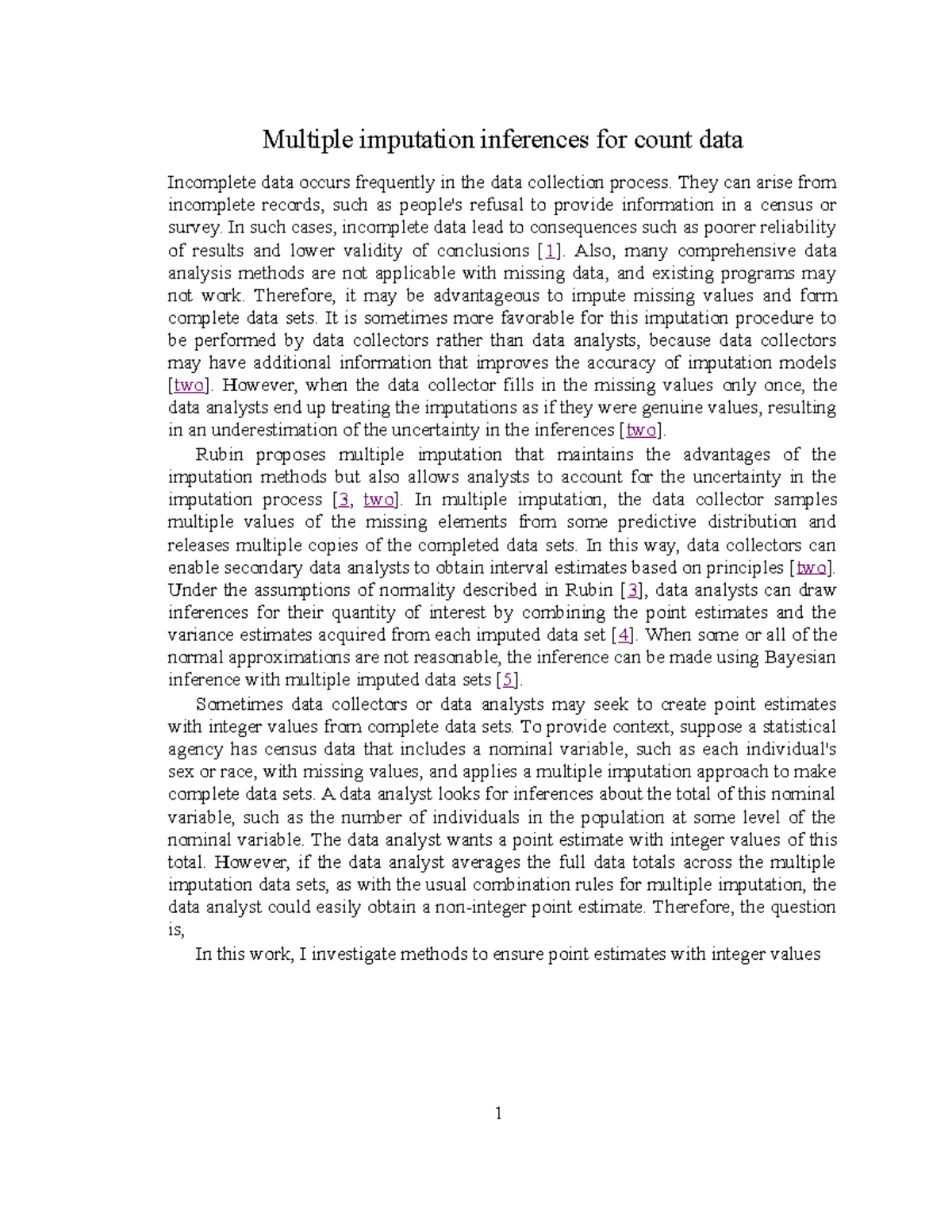 Multiple Imputation Strategies for Count Data Analysis - Studocu