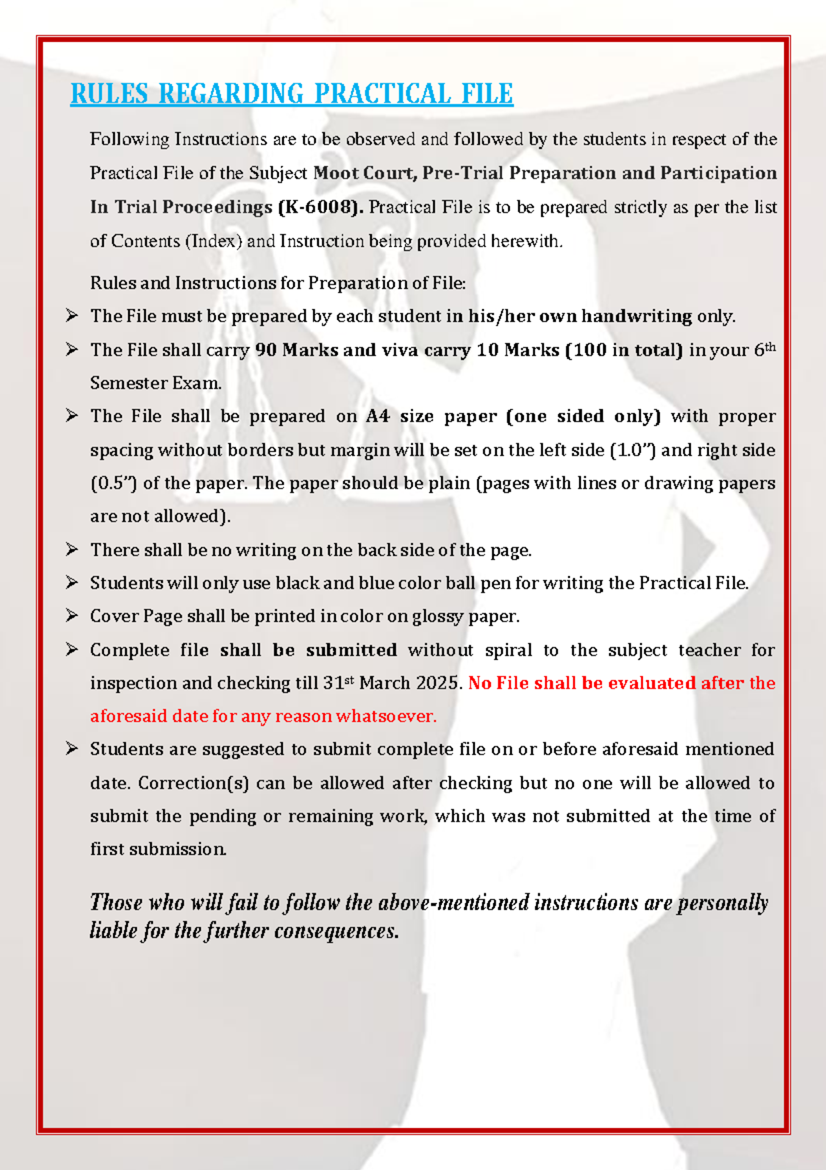 Moot Court Practical File Guidelines - LL.B. 6th Sem 2025 - Studocu