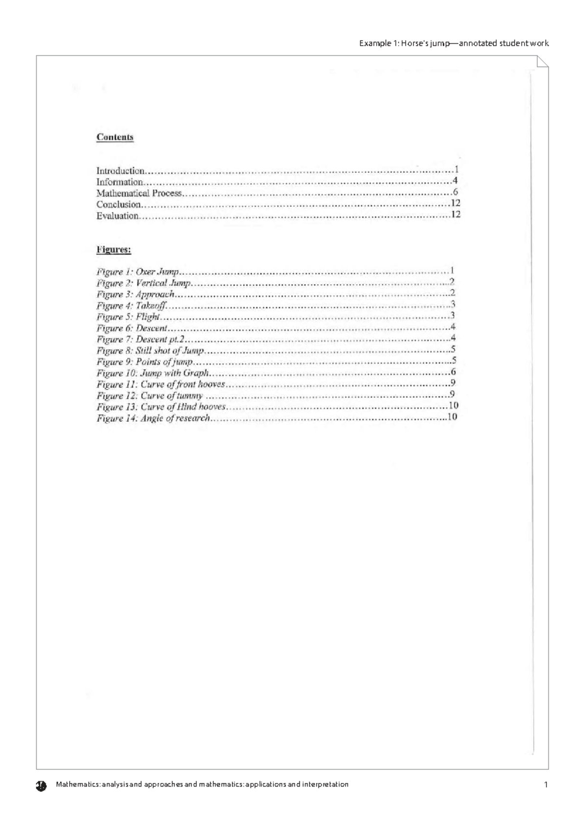 Mathematics: Analysis & Approaches - Example 1 Student Work - Studocu