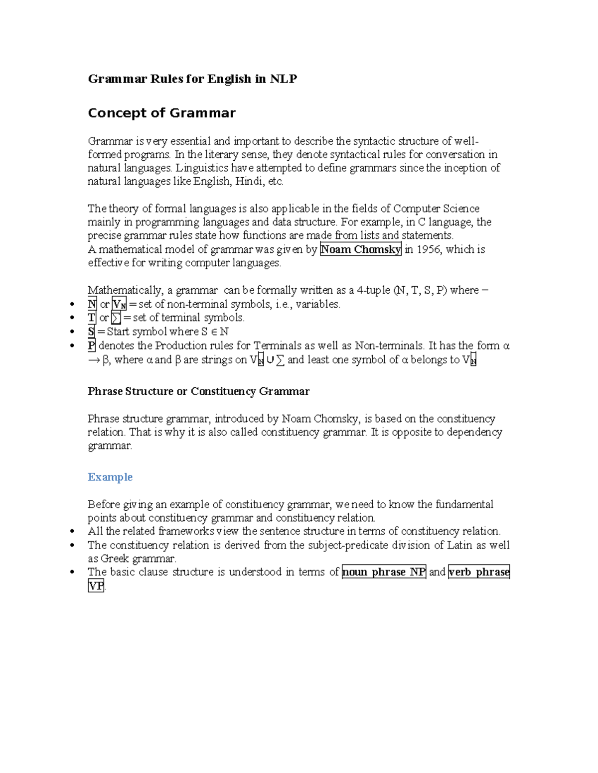 English Grammar Rules in NLP: Concepts and Applications - Studocu