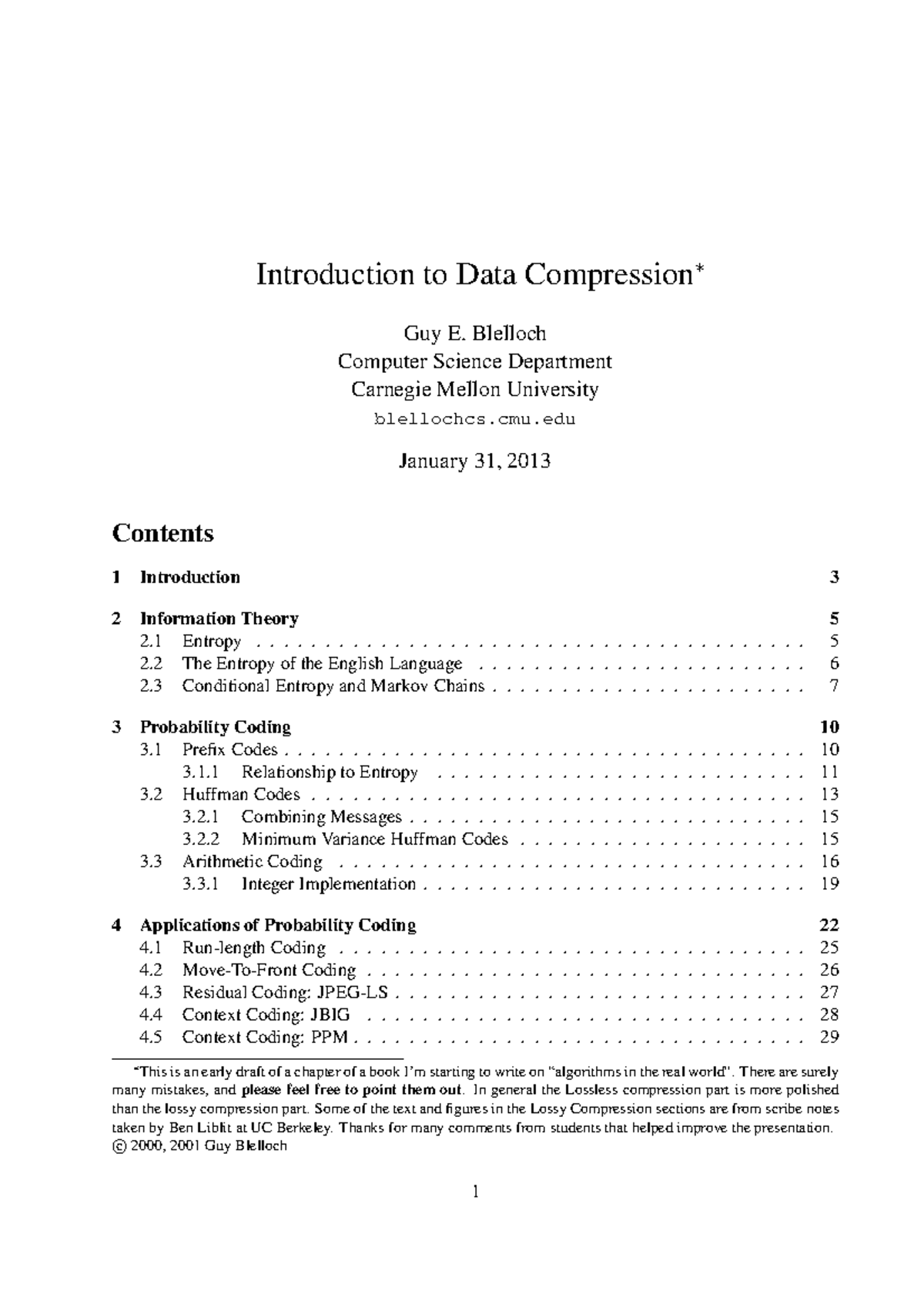 Compression - Good - Introduction to Data Compression ∗ Guy E. Blelloch ...