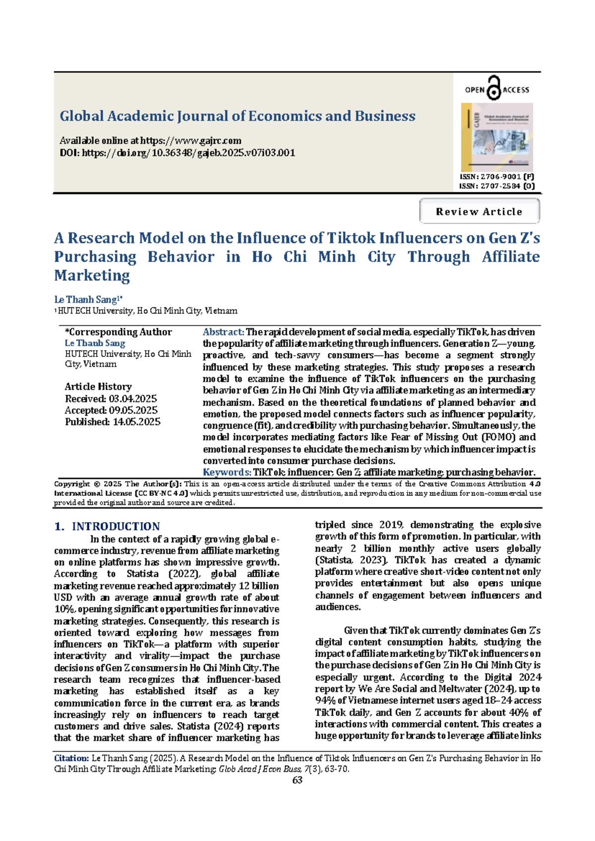 A Research Model on TikTok Influencers' Impact on Gen Z Buying Behavior ...
