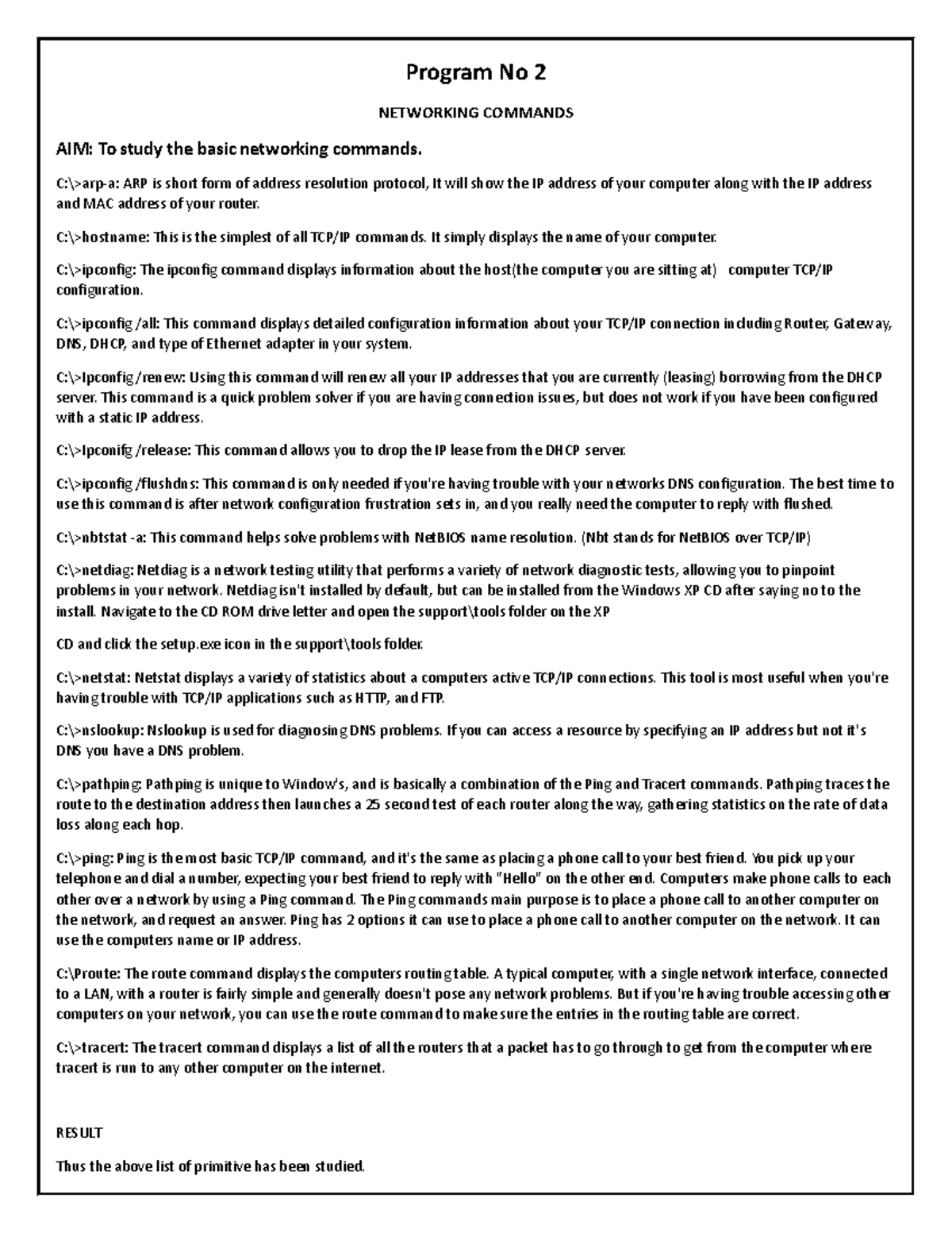 Program No 2 - practical file ipu computernetwrok edc campus - Program ...