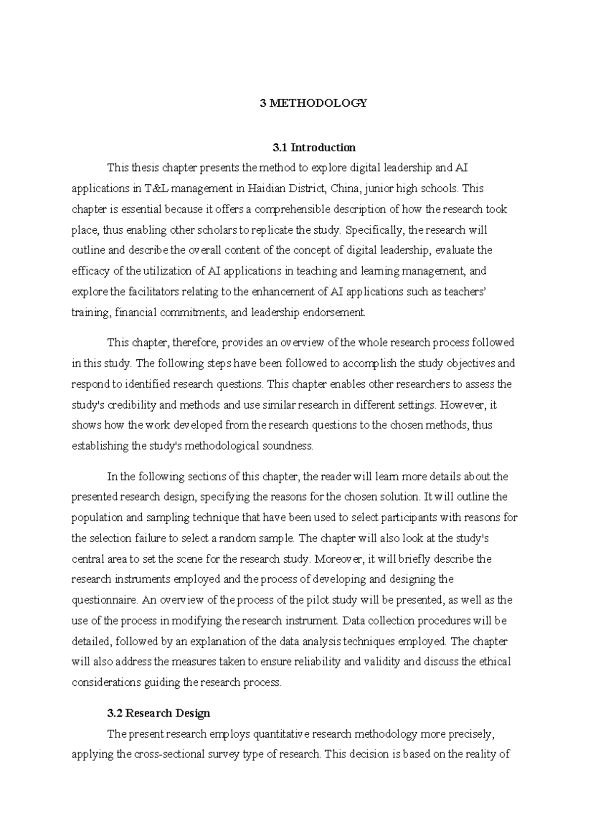 Methodology for Exploring Digital Leadership & AI in Education (EDU 301 ...