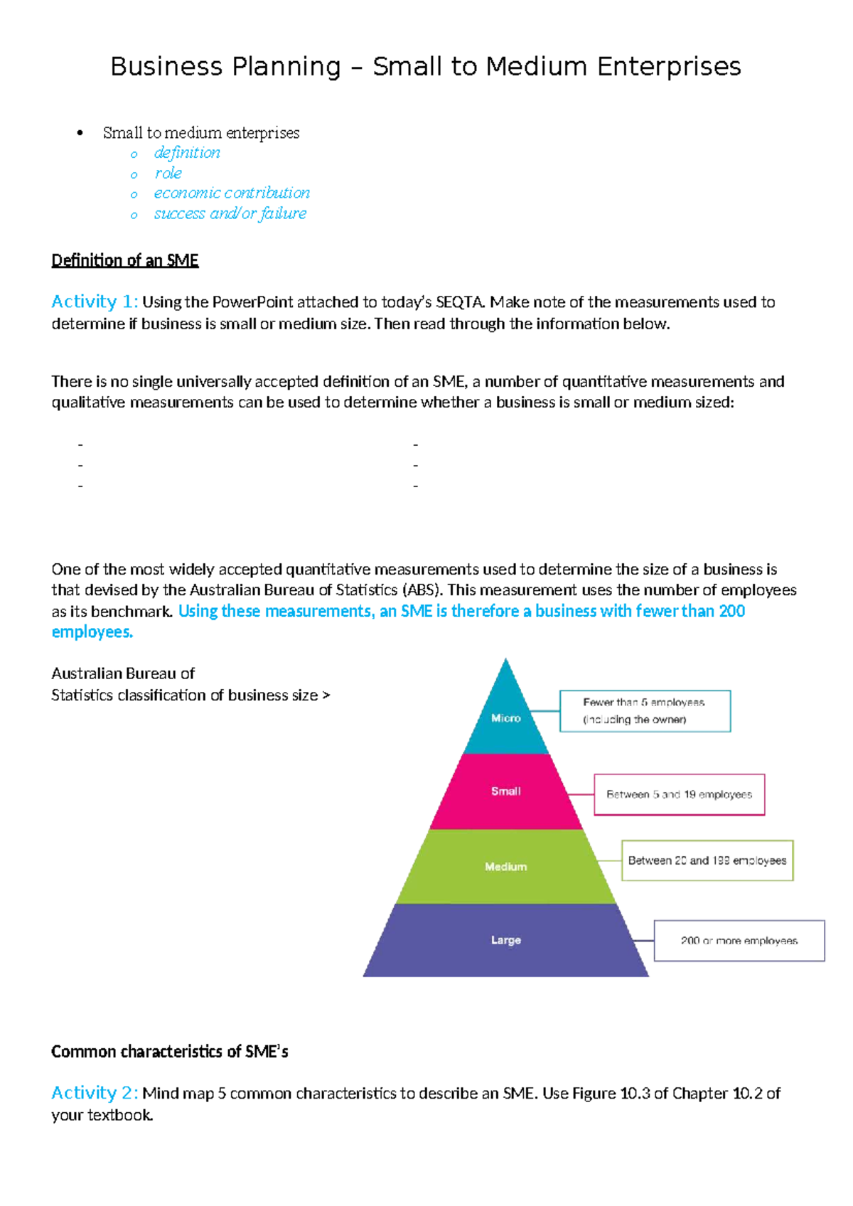 SME Business Planning: Definitions, Contributions & Success Factors ...