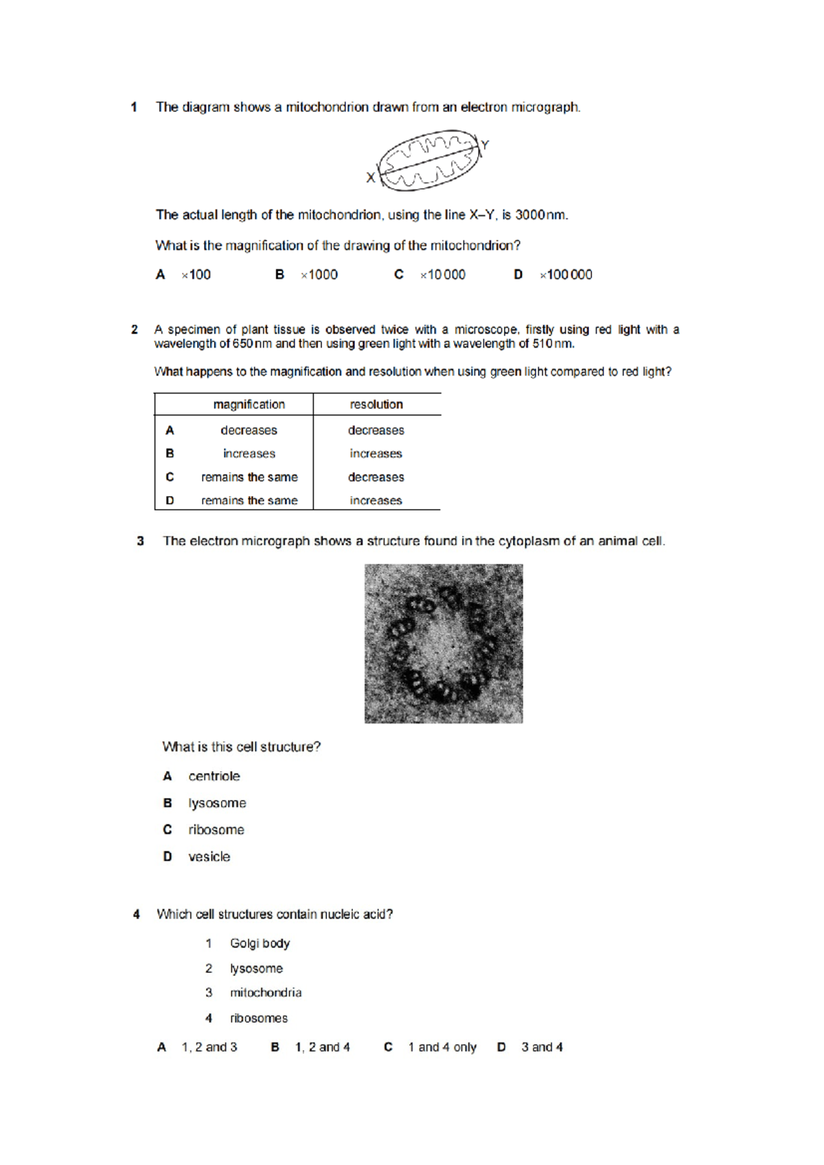 BIO MCQ 2-4 - Multiple Choice Questions for Biology Exam - Studocu