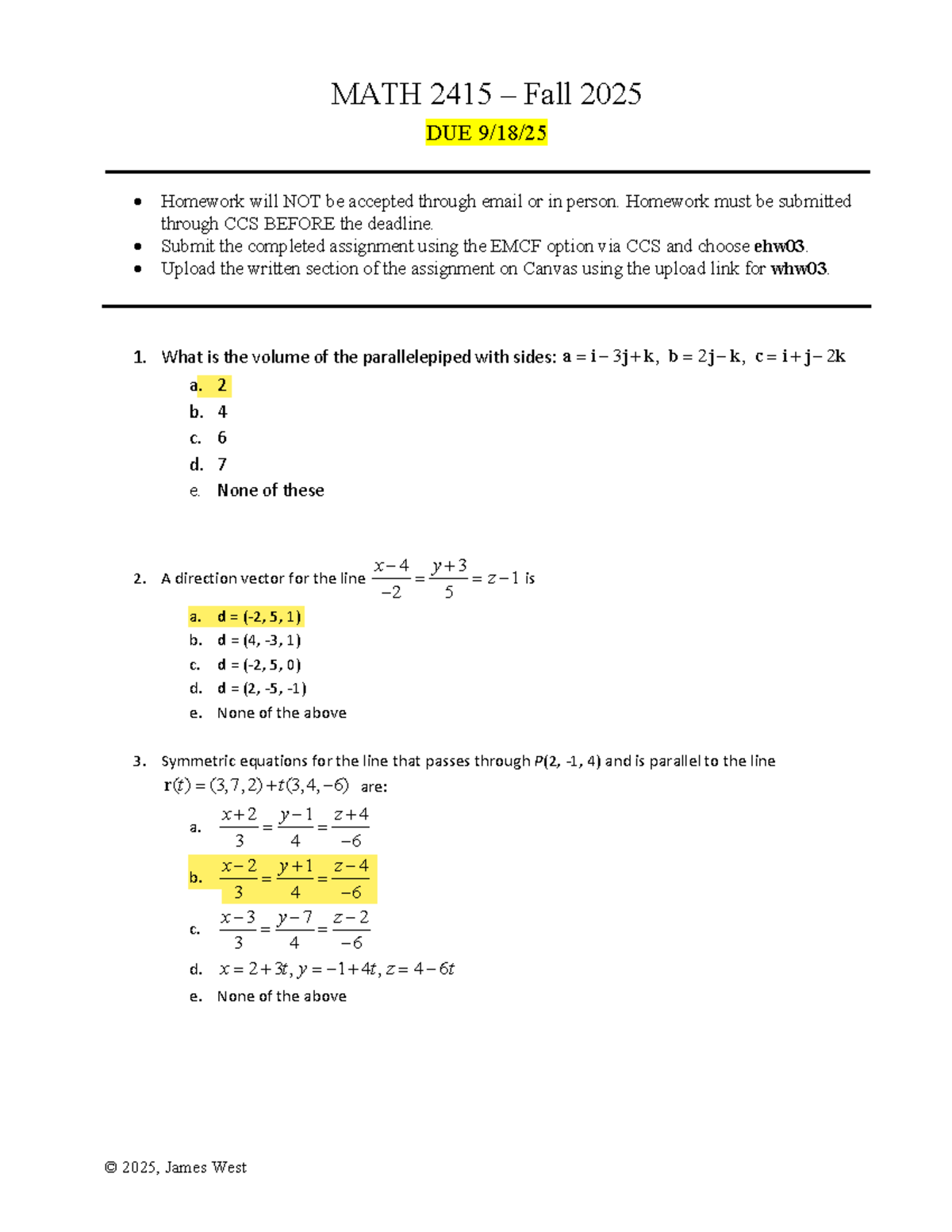 MATH 2415 Fall 2025 Homework 3 Submission Guidelines - Studocu