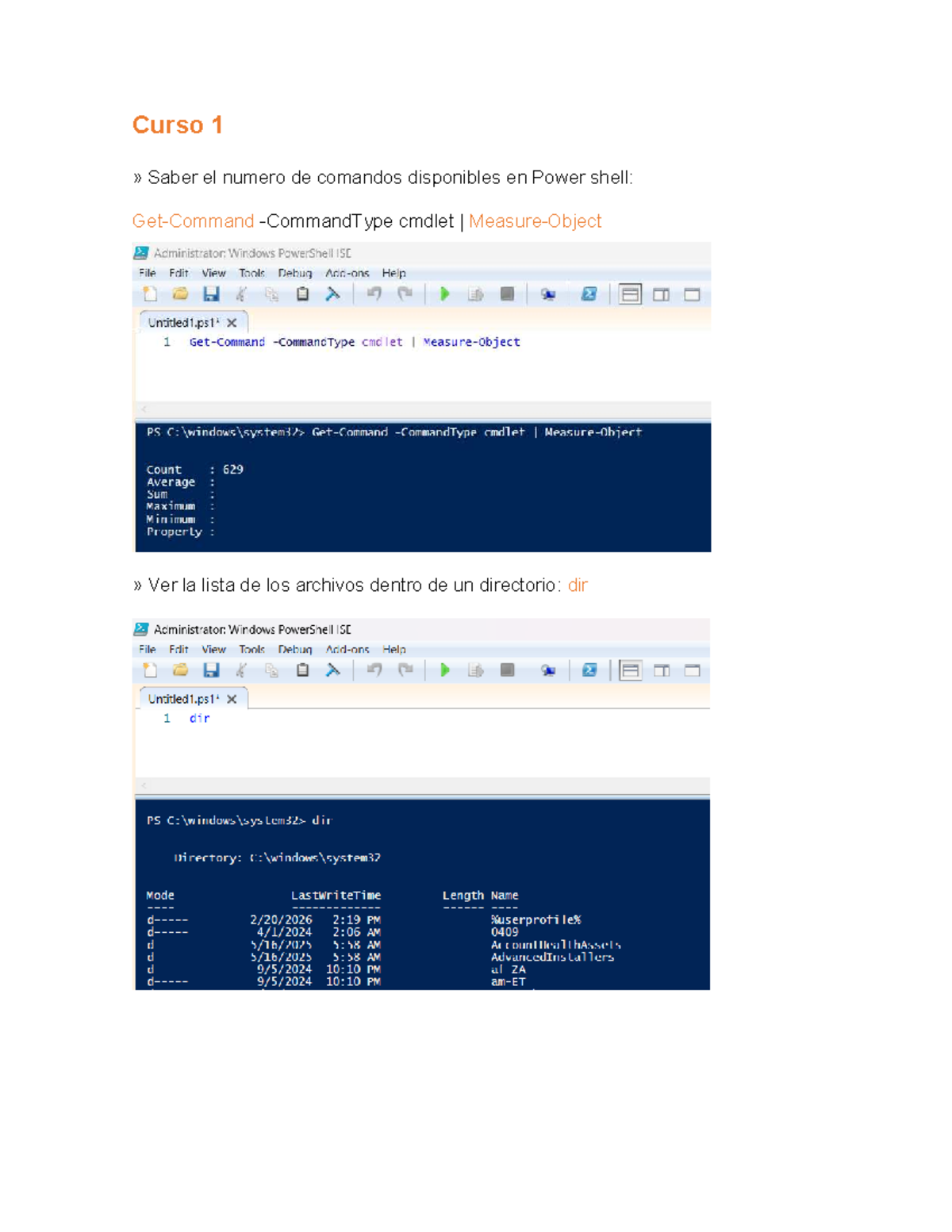 Práctica Curso PowerShell 1: Comandos y Sintaxis Básica - Studocu