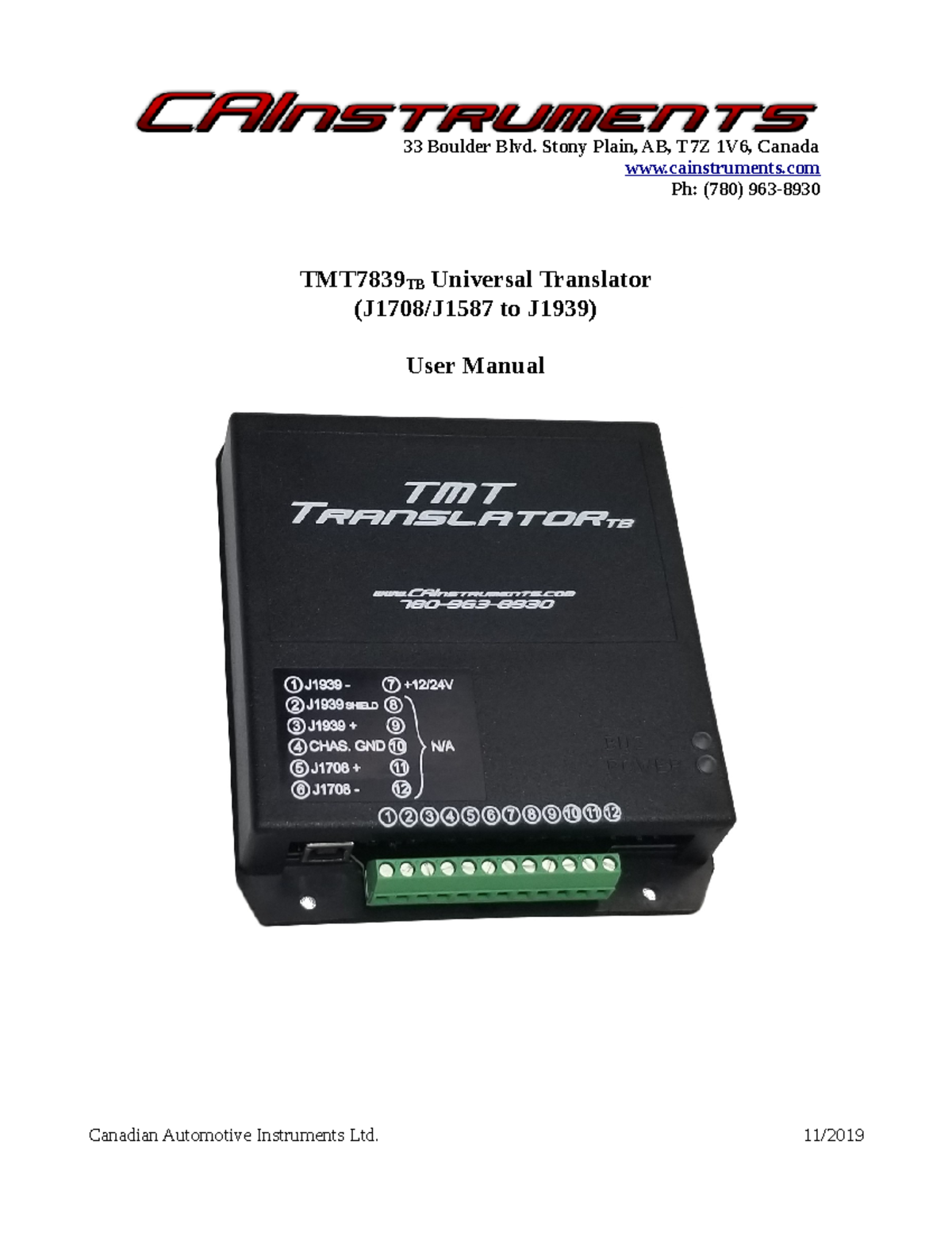 User Manual for TMT7839 Universal Translator (1708 - 1939) - Studocu