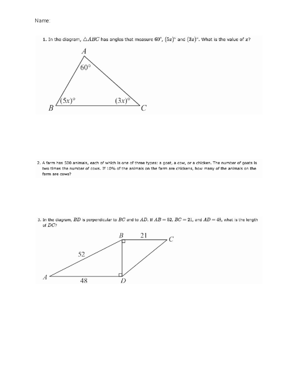 Math Test - Problem Solving and Word Chains - Studocu