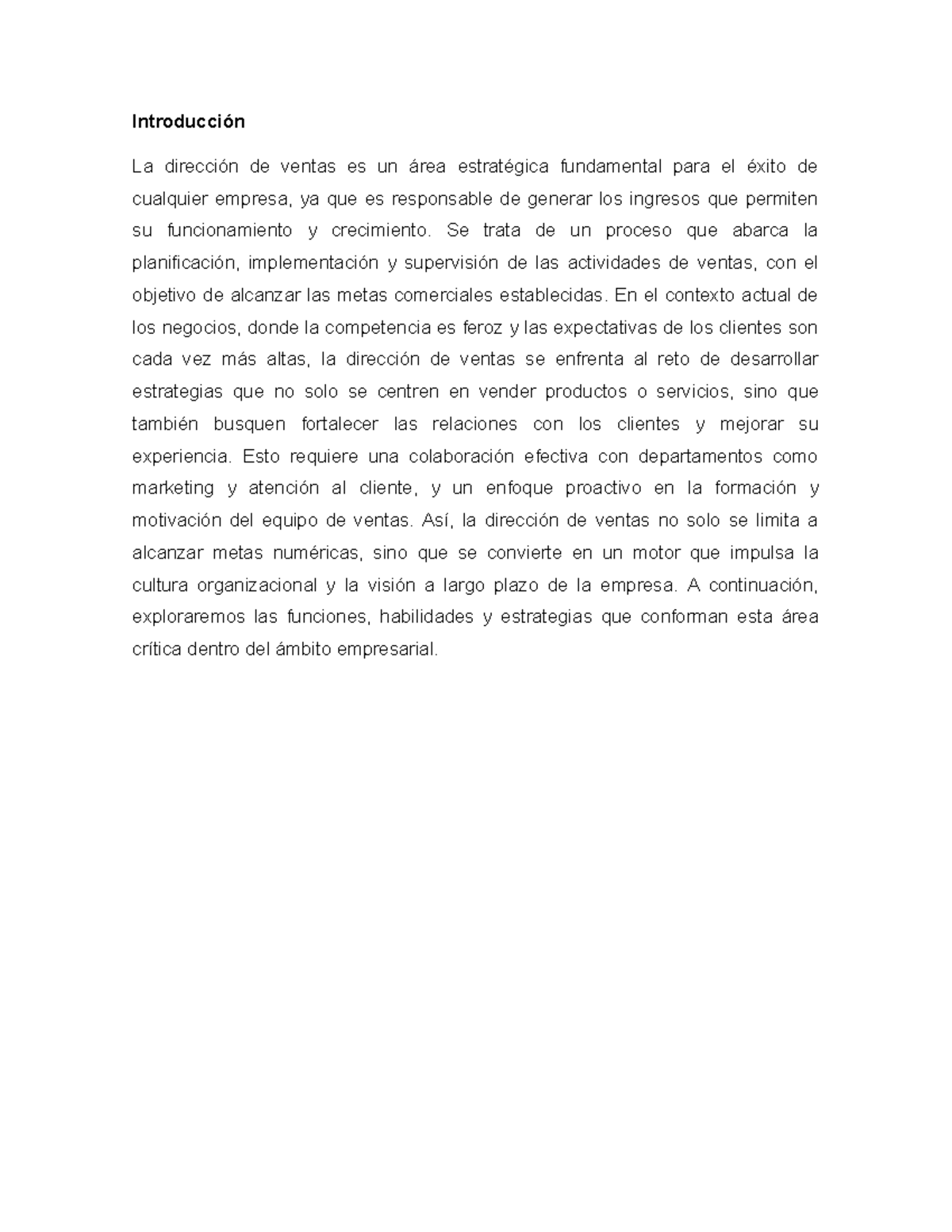 Dirección de Ventas: Estrategias y Funciones Clave en Empresas - Studocu