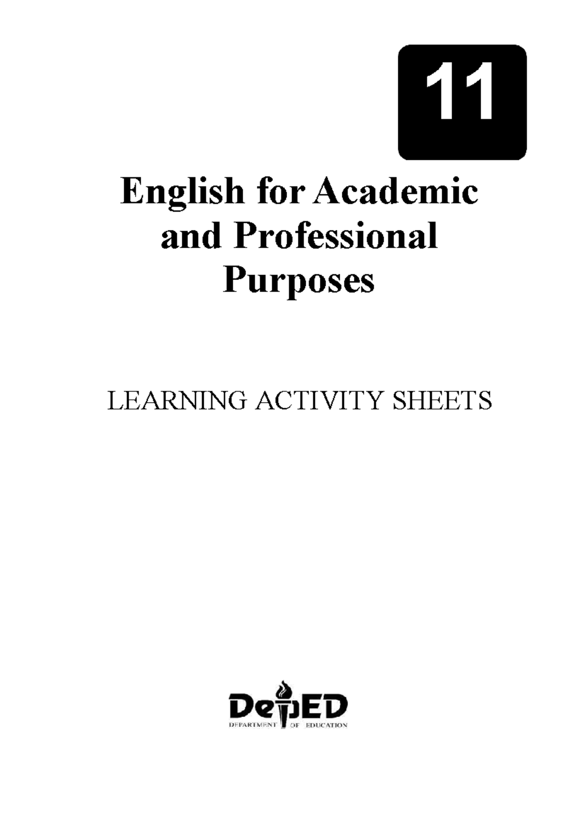 EAPP Grade 11 Q2 Learning Activity Sheet Assessment Toolkit - Studocu
