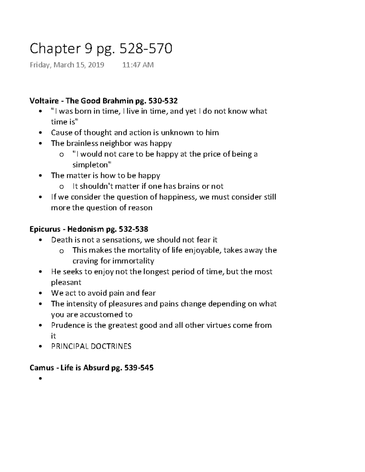 Chapter 9 Summary The Moral Life in Ethics & Literature