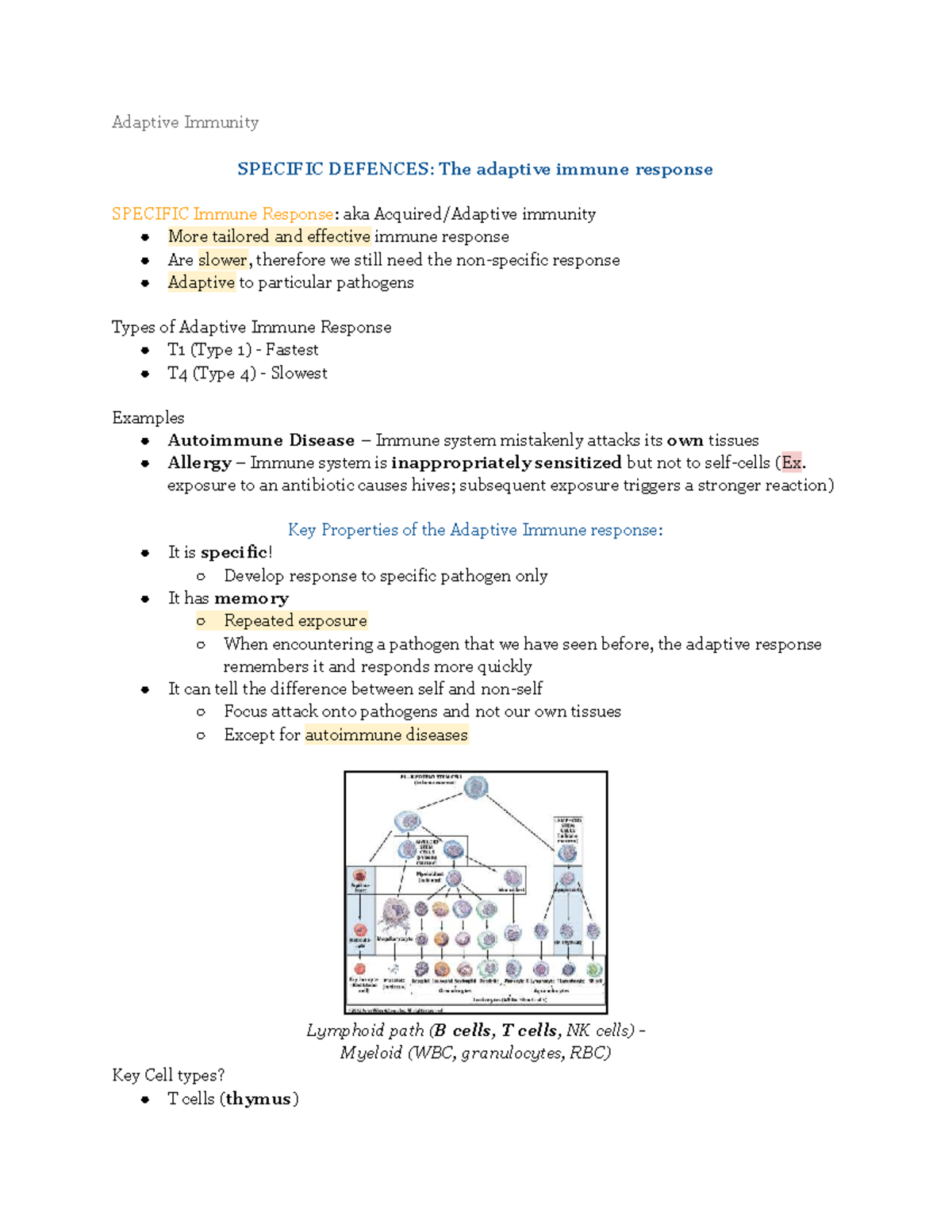 W12 - Adaptive Immunity: Specific Defenses and Immune Responses - Studocu