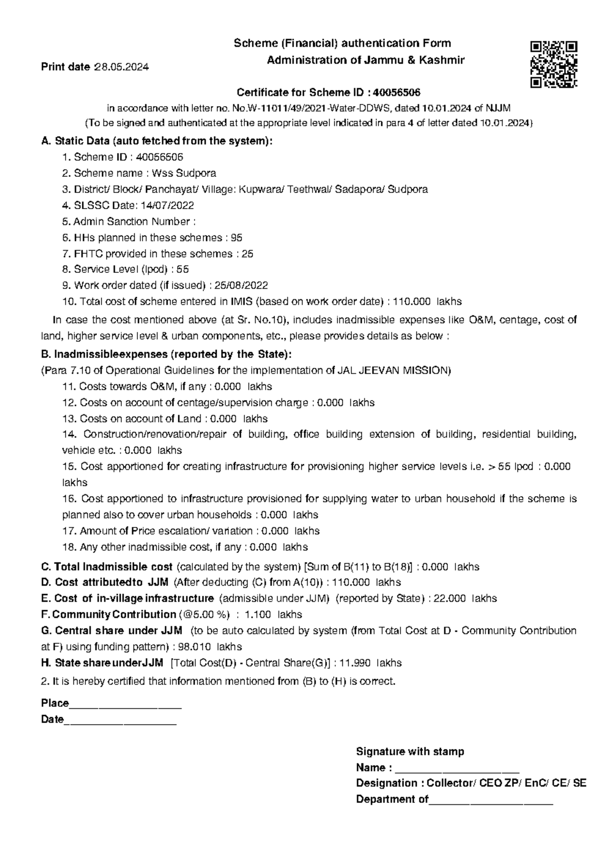 Scheme ID 40056506: Financial Authentication Form for Sudpora - Studocu