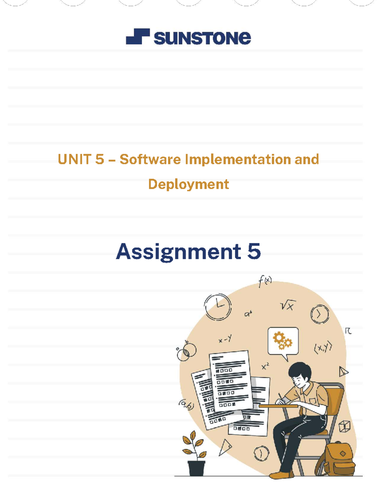 322927 Assignment 5: Software Implementation and Deployment - Studocu