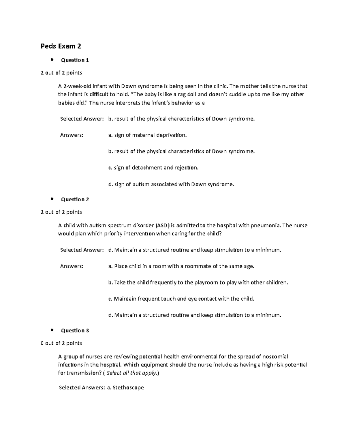 Pediatric Nursing Exam Review: Wong's Exam 2 Study Guide - Studocu