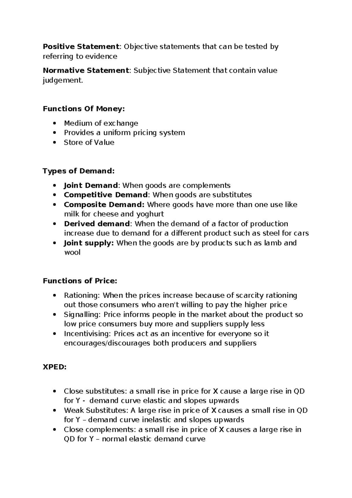 Econ 101: Key Concepts on Money, Demand, and Public Goods Notes - Studocu