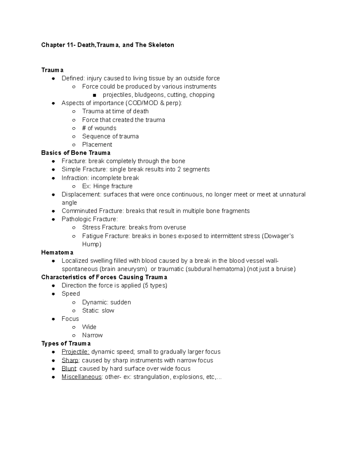 Forensic Anthropology- Chapter 5 Notes Estimating time since Death (PMI ...