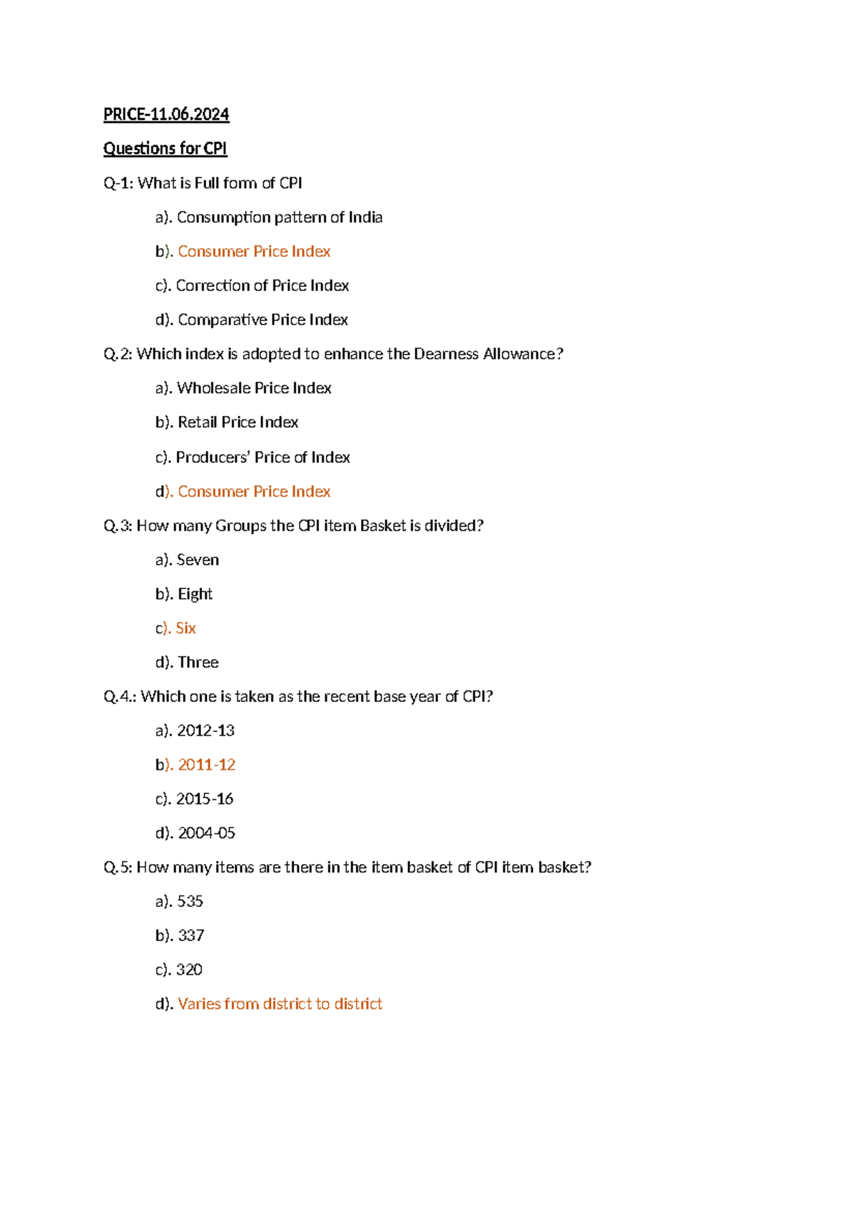 CPI Essentials - PRICE-11 Midterm Study Guide on Consumer Price Index ...