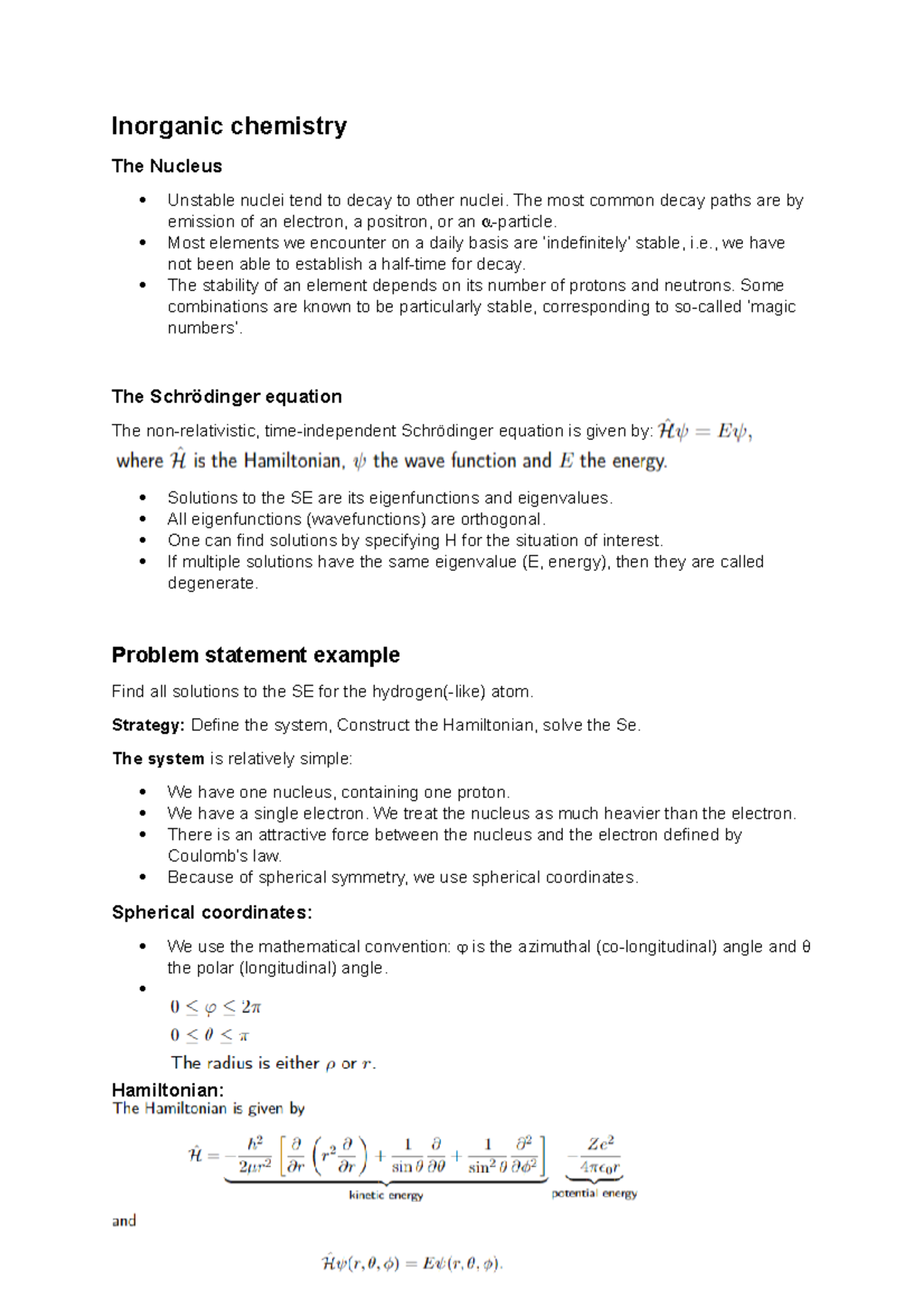Inorganic Chemistry Lecture Notes: Key Concepts and Principles ...