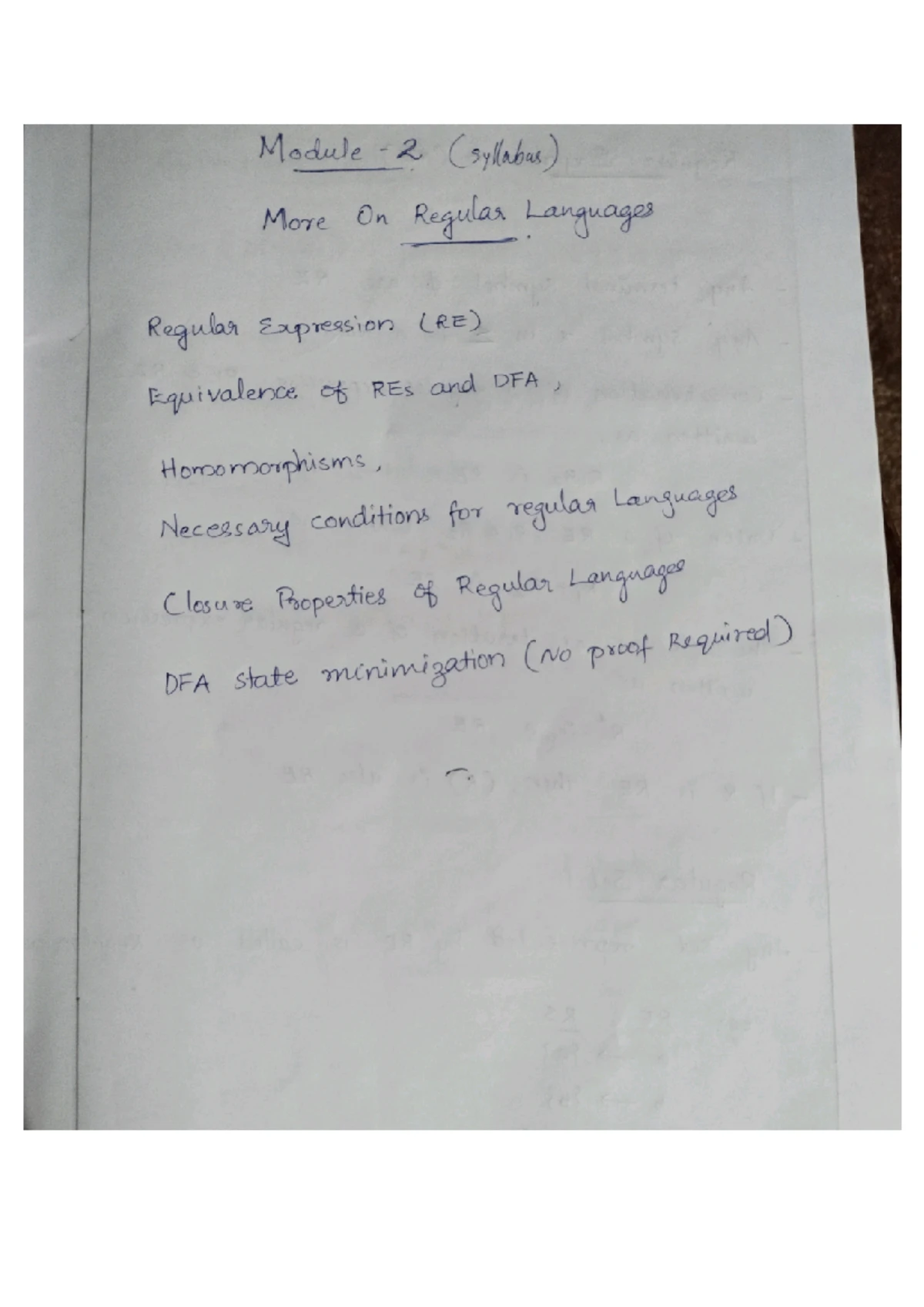 Flat mod 3(half),4,5 - Its lecture notes - Theory of Computation - Studocu