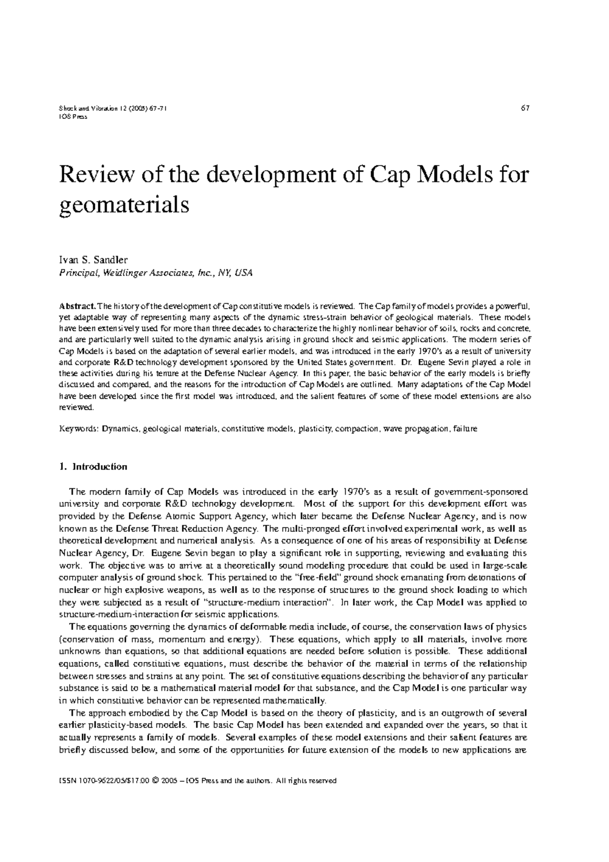 Review of Cap Models Development for Geomaterials (GEO 101) - Studocu